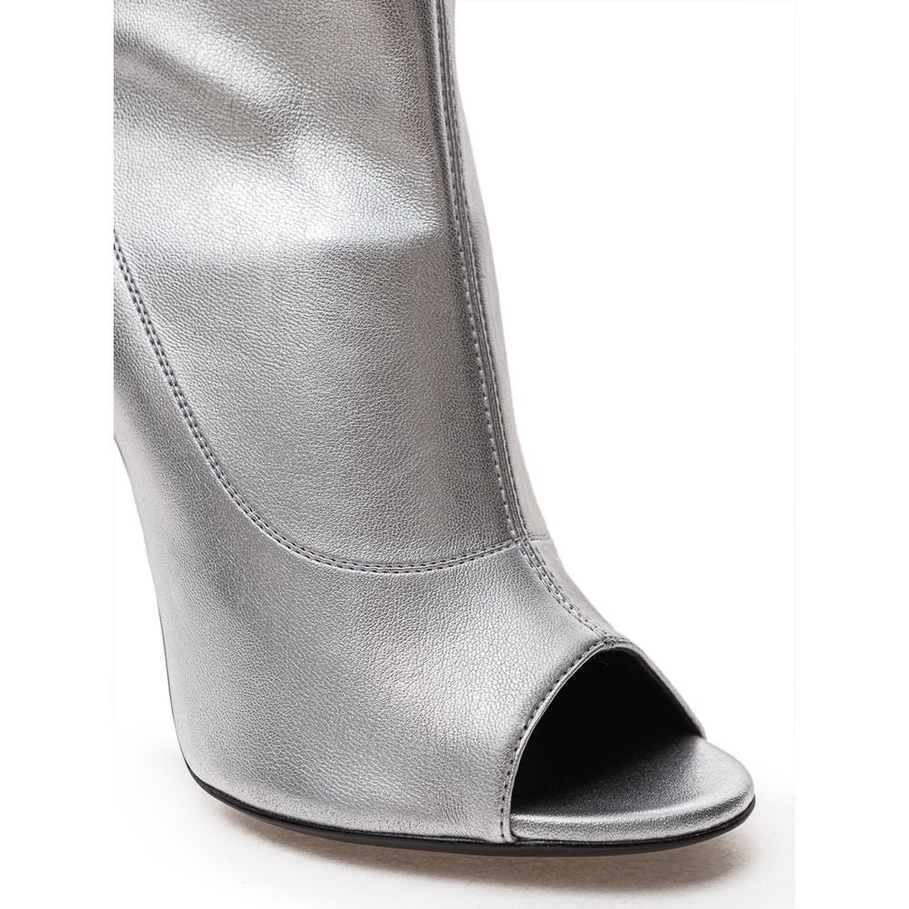 Bottes en cuir gris Giuseppe Zanotti