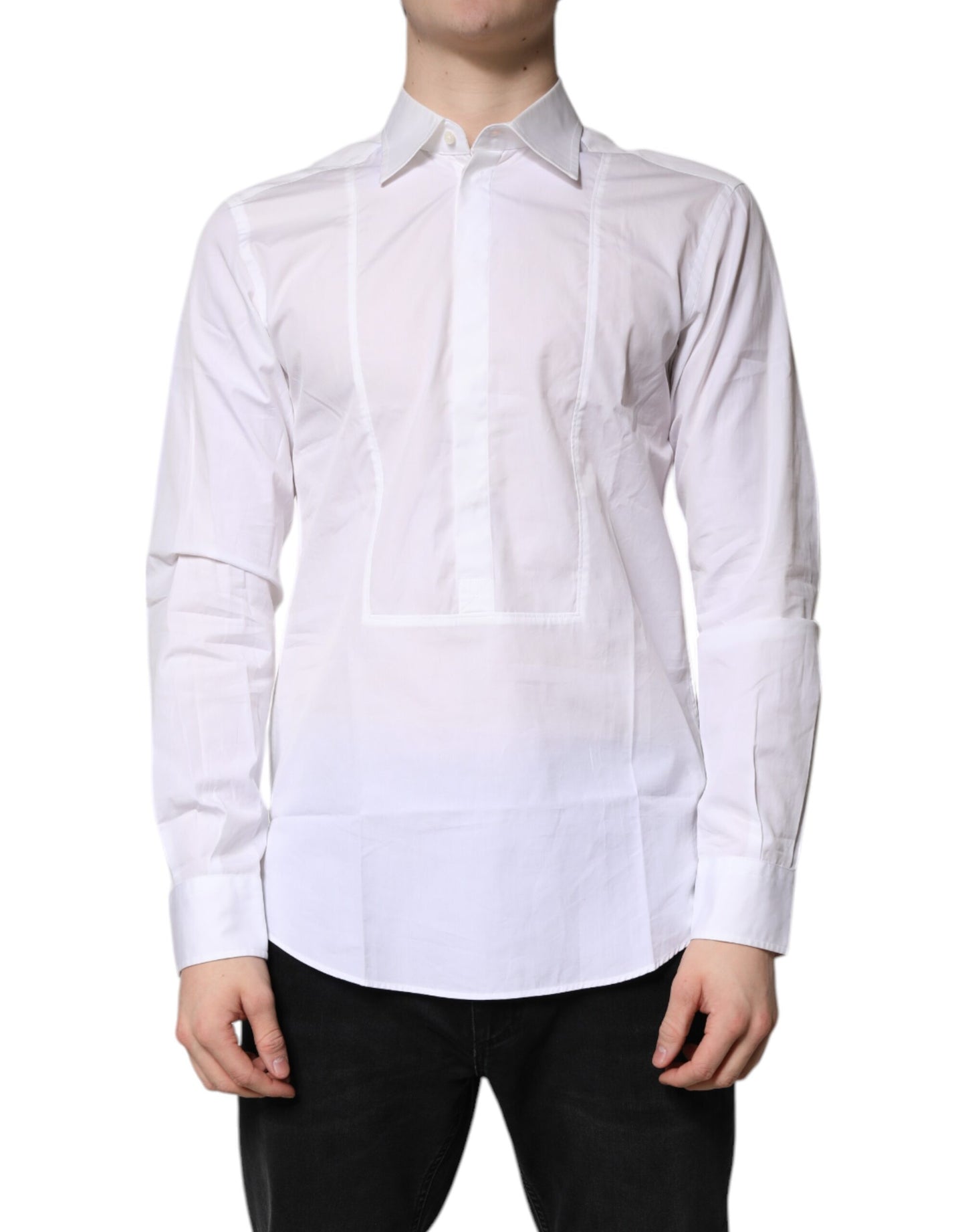 Dolce & Gabbana White Cotton Collared Dress Formal Shirt by Dolce & Gabbana