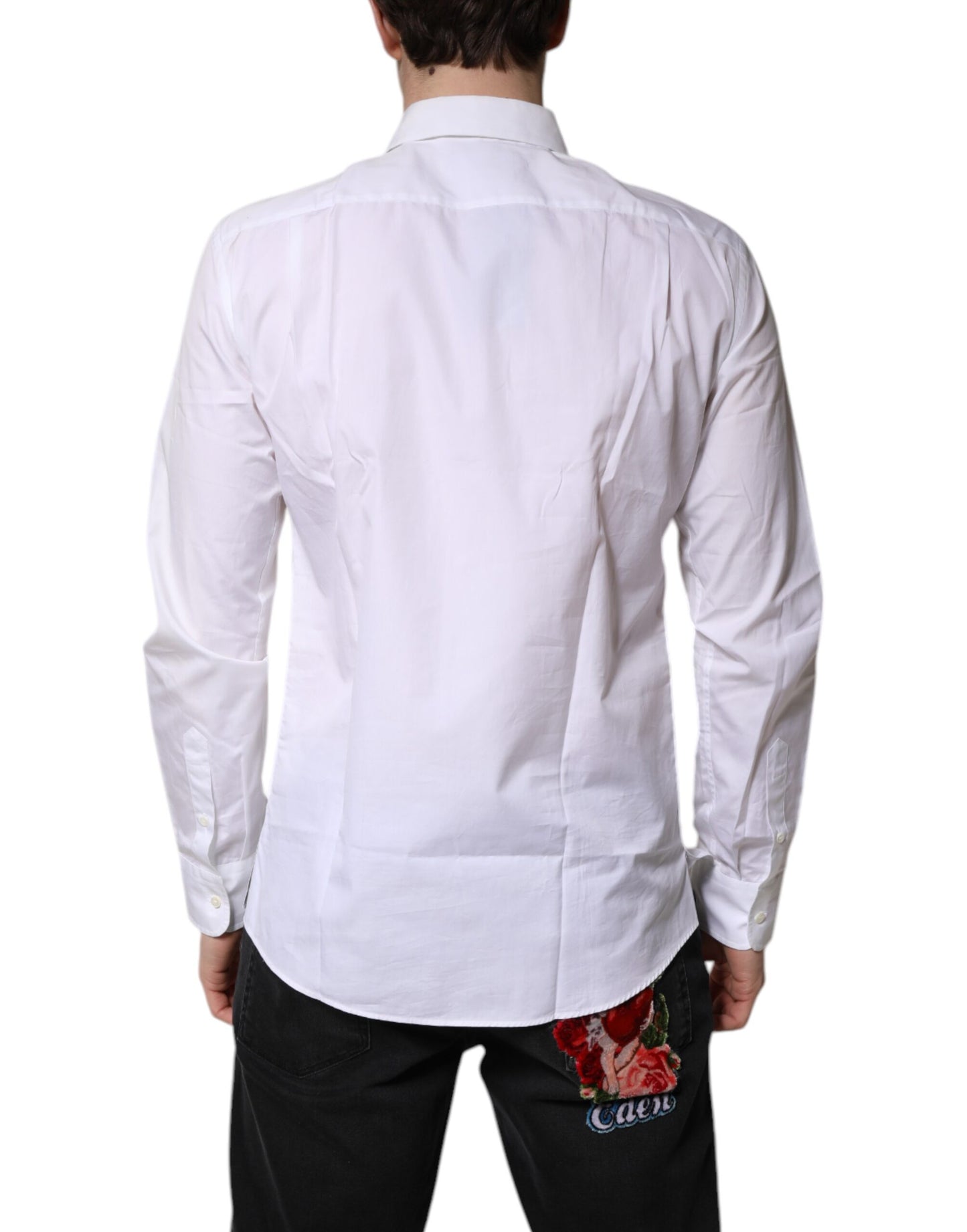 Dolce & Gabbana White Cotton Collared Dress Formal Shirt by Dolce & Gabbana