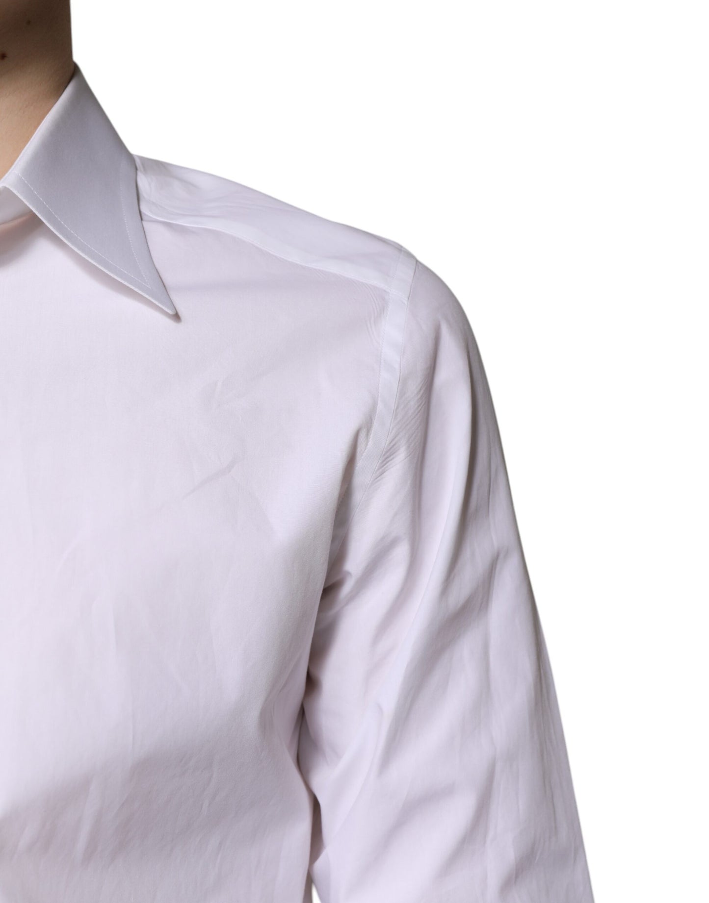 Dolce & Gabbana White Cotton GOLD Dress Formal Shirt by Dolce & Gabbana