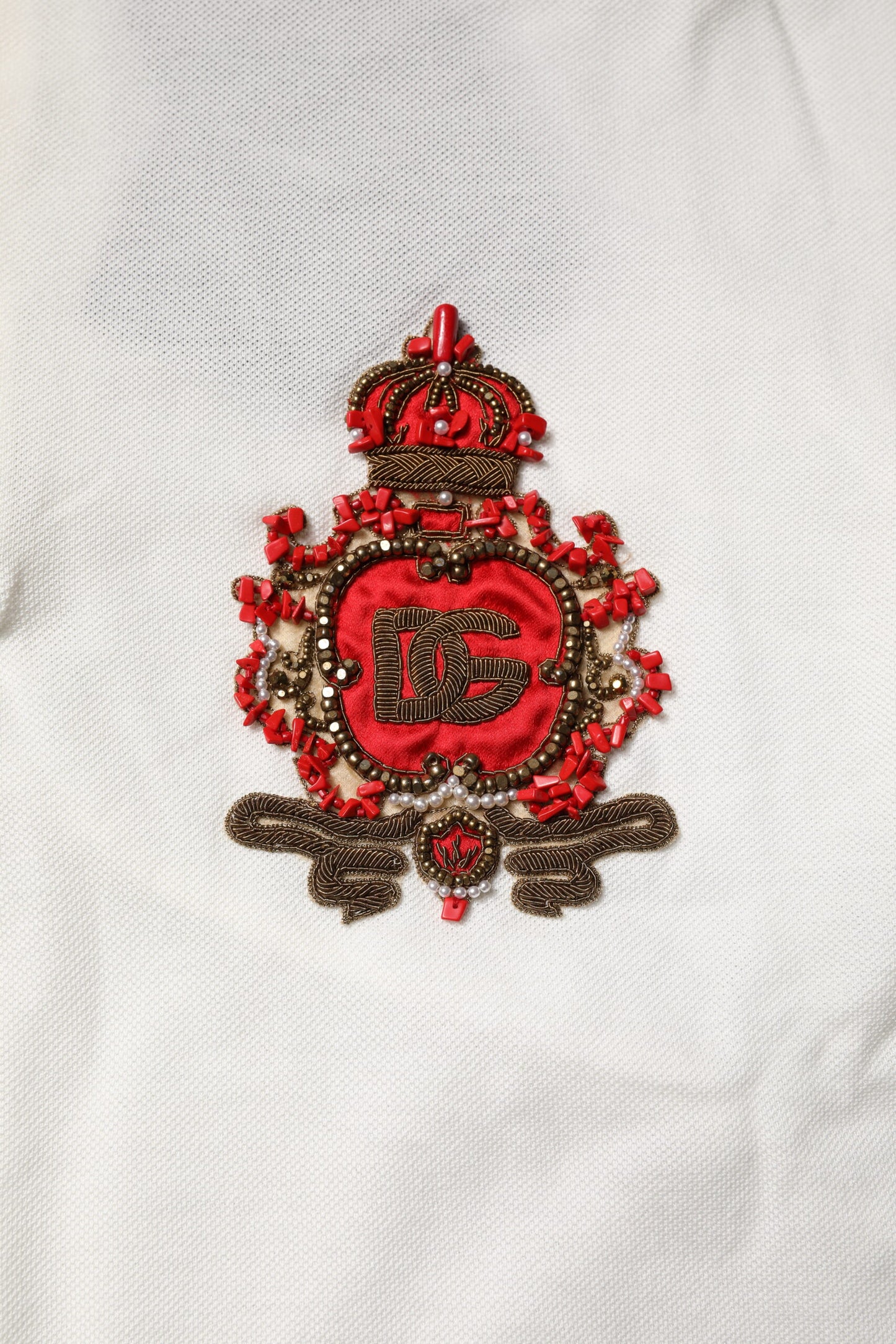 Polo Dolce & Gabbana en coton blanc avec logo et col pour homme