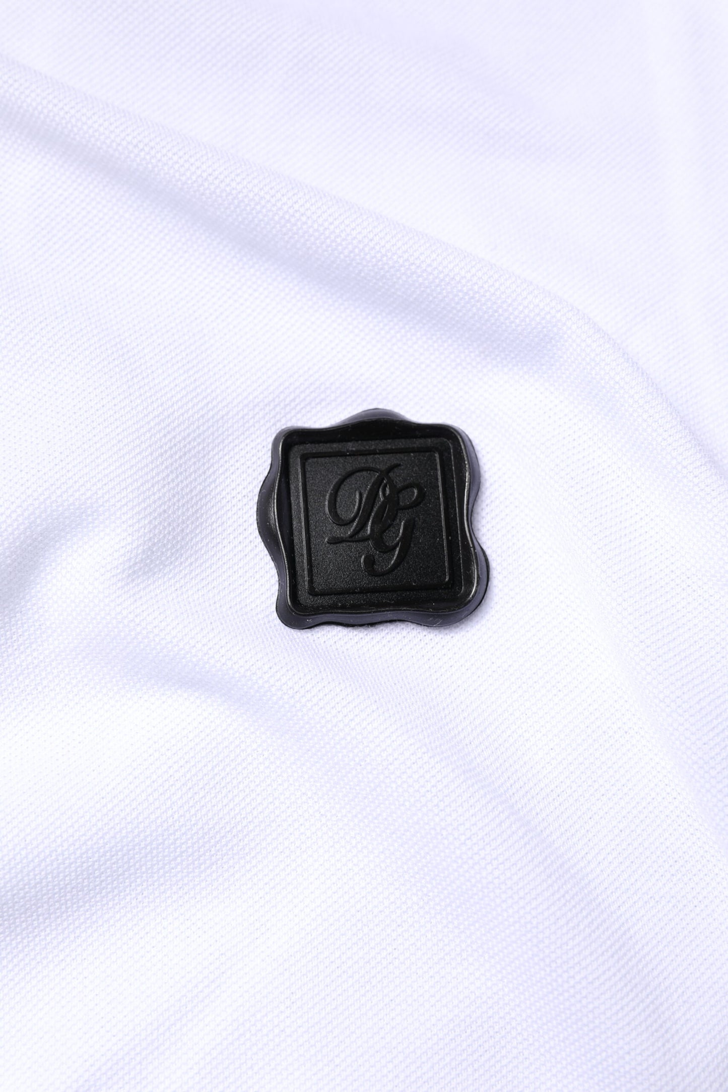 Polo à col et logo en coton blanc Dolce & Gabbana