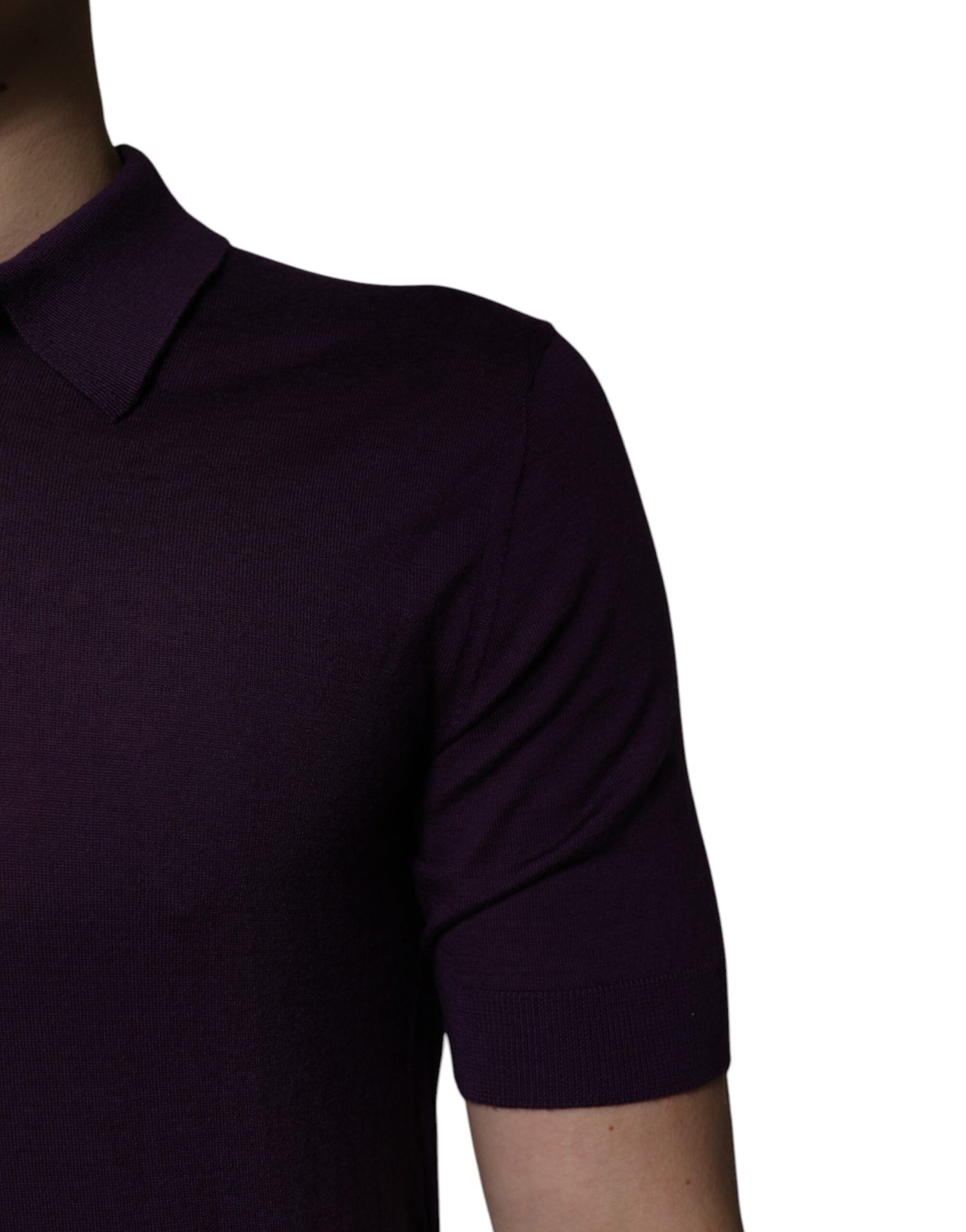 Polo à col en cachemire violet Dolce & Gabbana