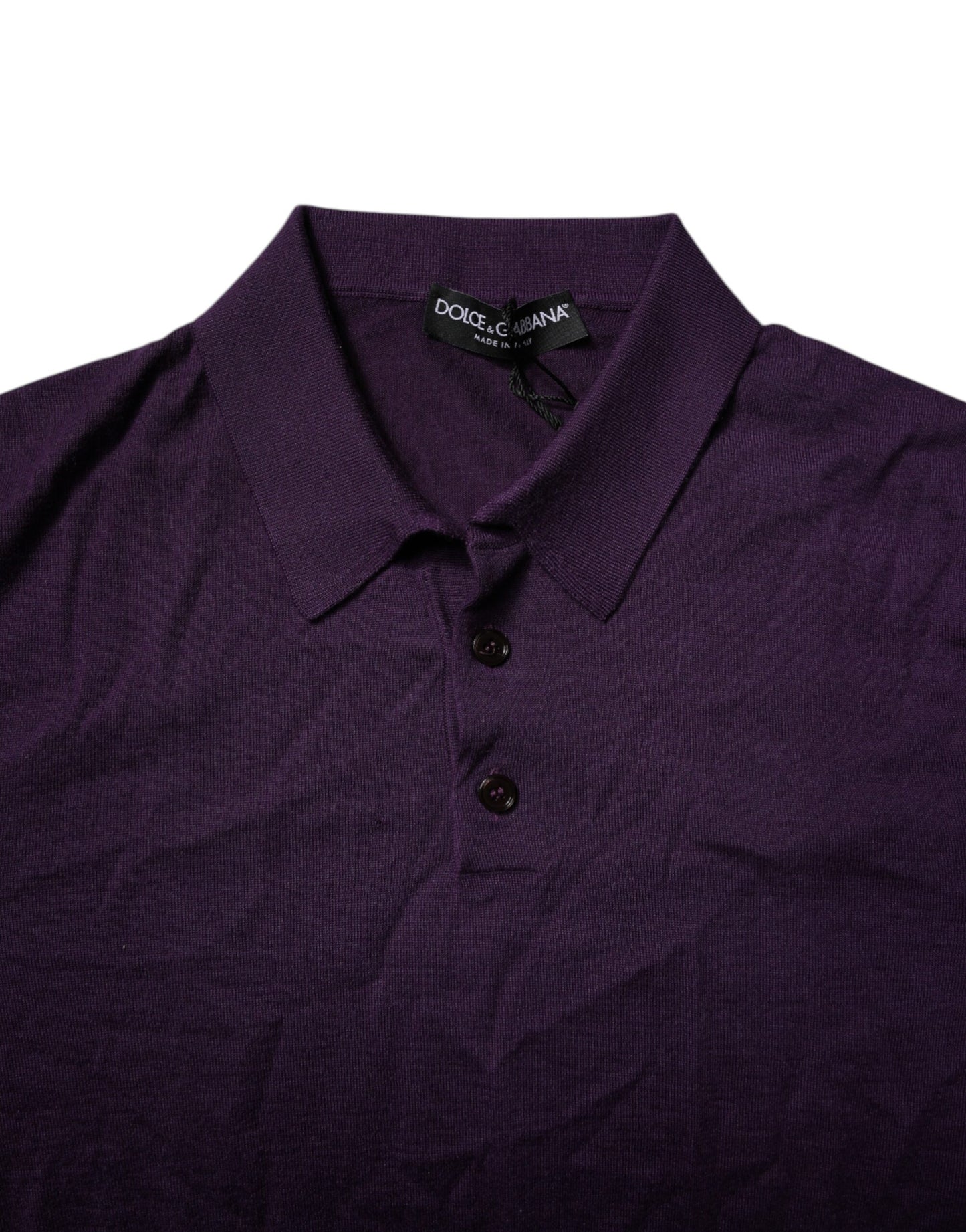 Polo à col en cachemire violet Dolce & Gabbana