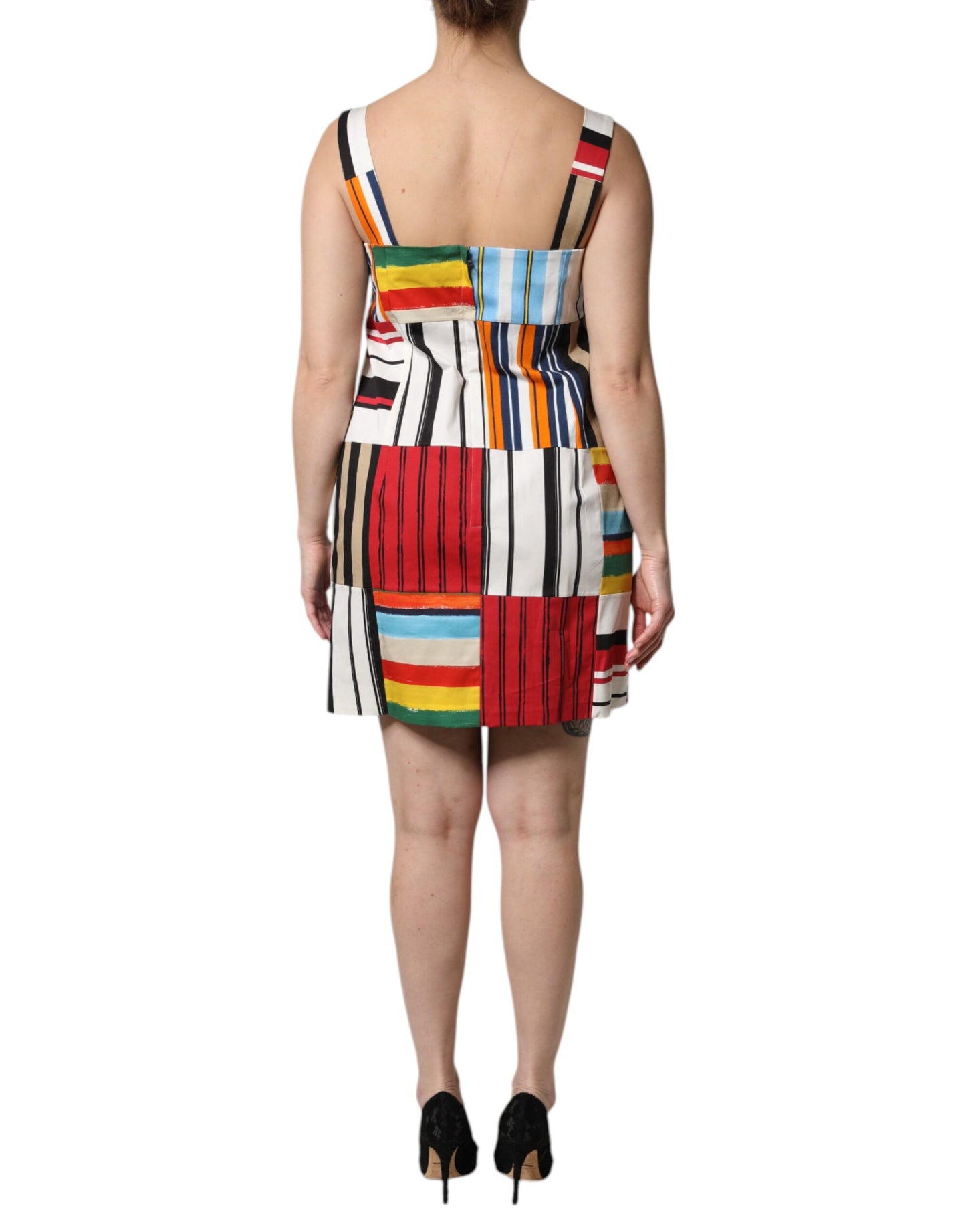 Robe sans manches à rayures multicolores en coton Dolce & Gabbana