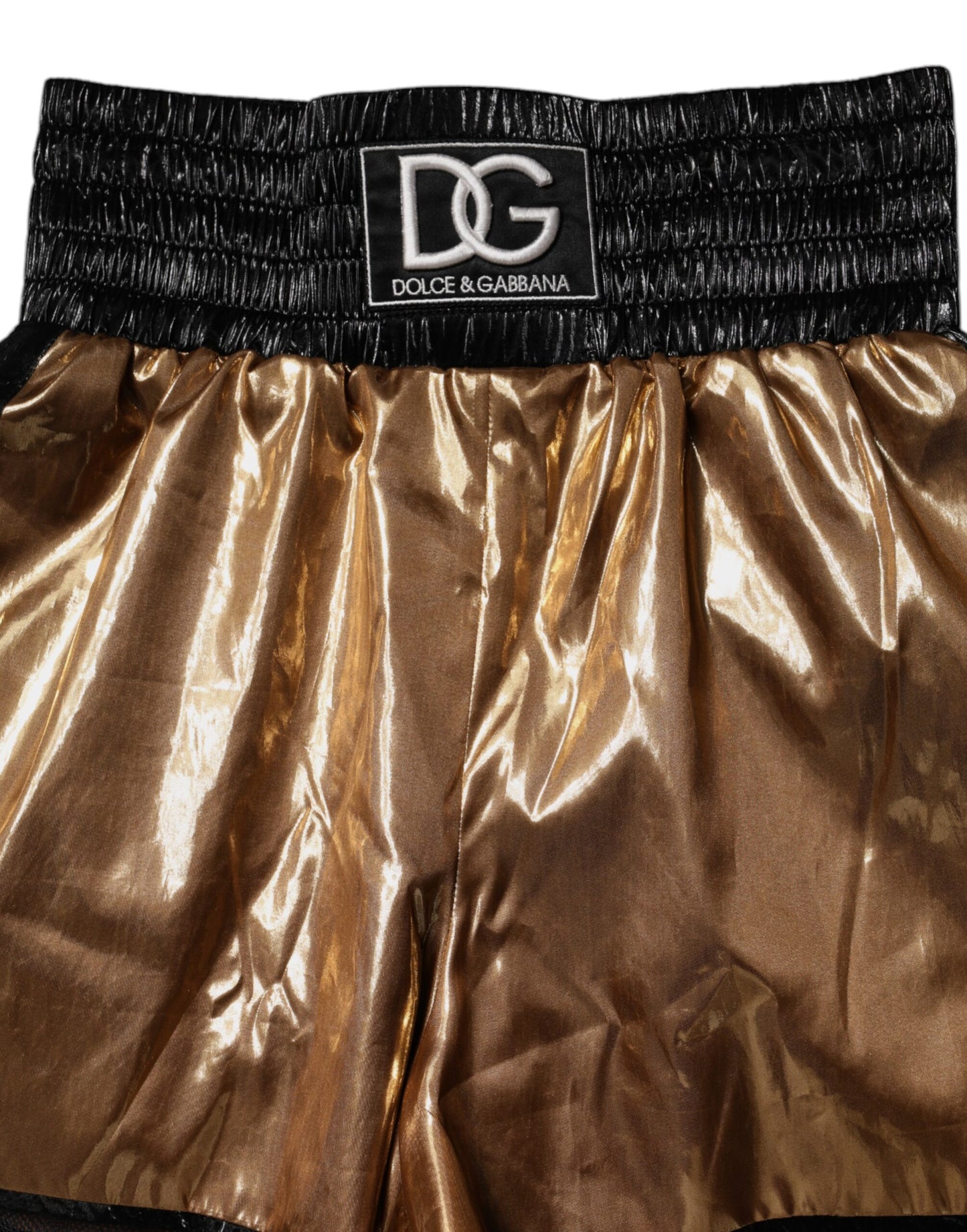Short taille haute Dolce & Gabbana métallisé doré pour femme