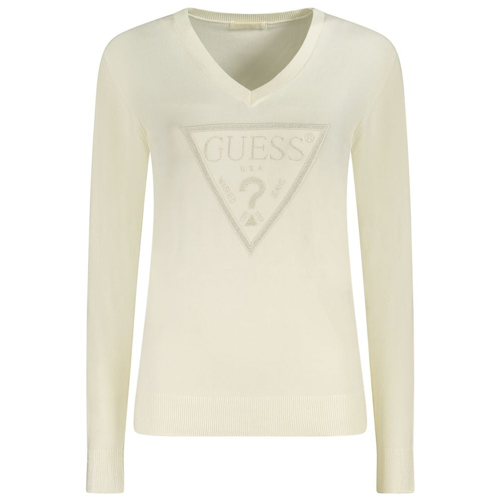 Guess Jeans White Viscose Sweater by Guess Jeans