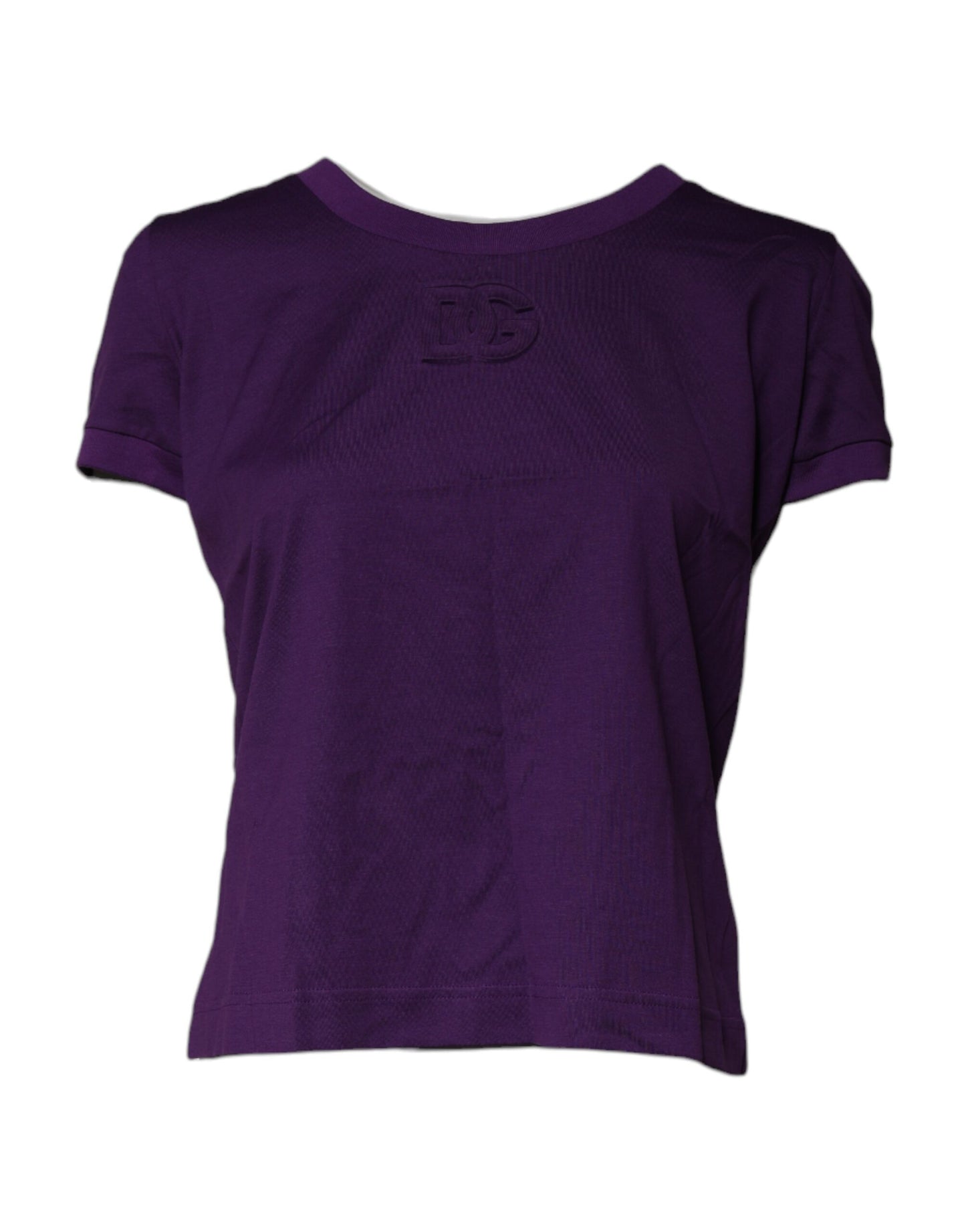T-shirt à col rond et manches courtes en coton violet Dolce & Gabbana