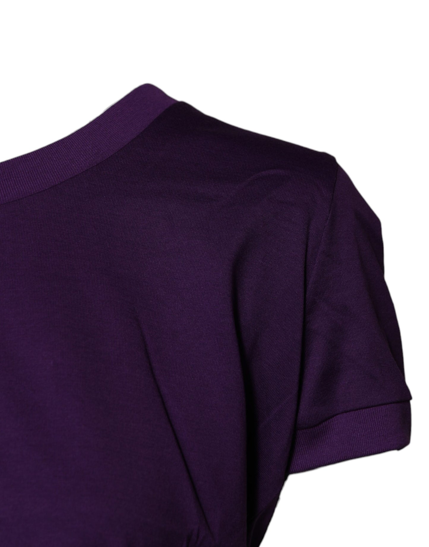 T-shirt à col rond et manches courtes en coton violet Dolce & Gabbana
