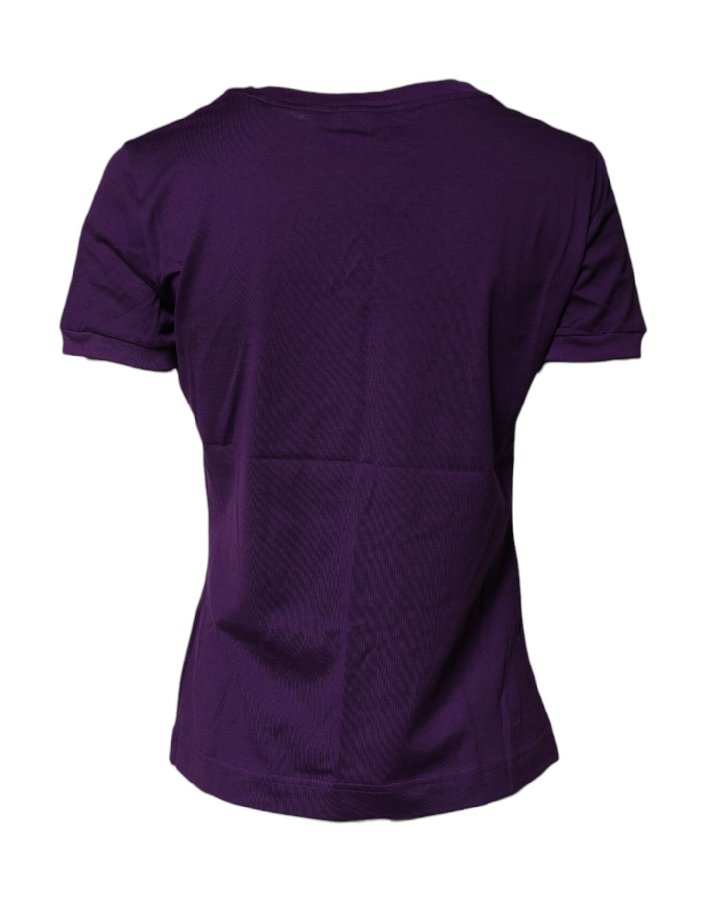 T-shirt à col rond et manches courtes en coton violet Dolce & Gabbana