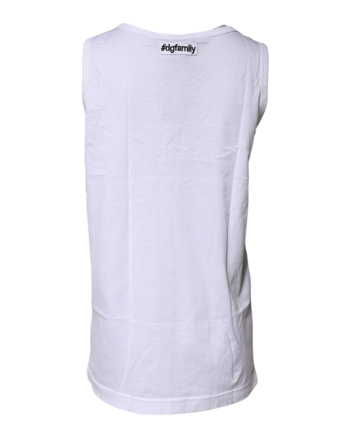 Débardeur Dolce & Gabbana en coton blanc avec broderie chaîne d'ancre
