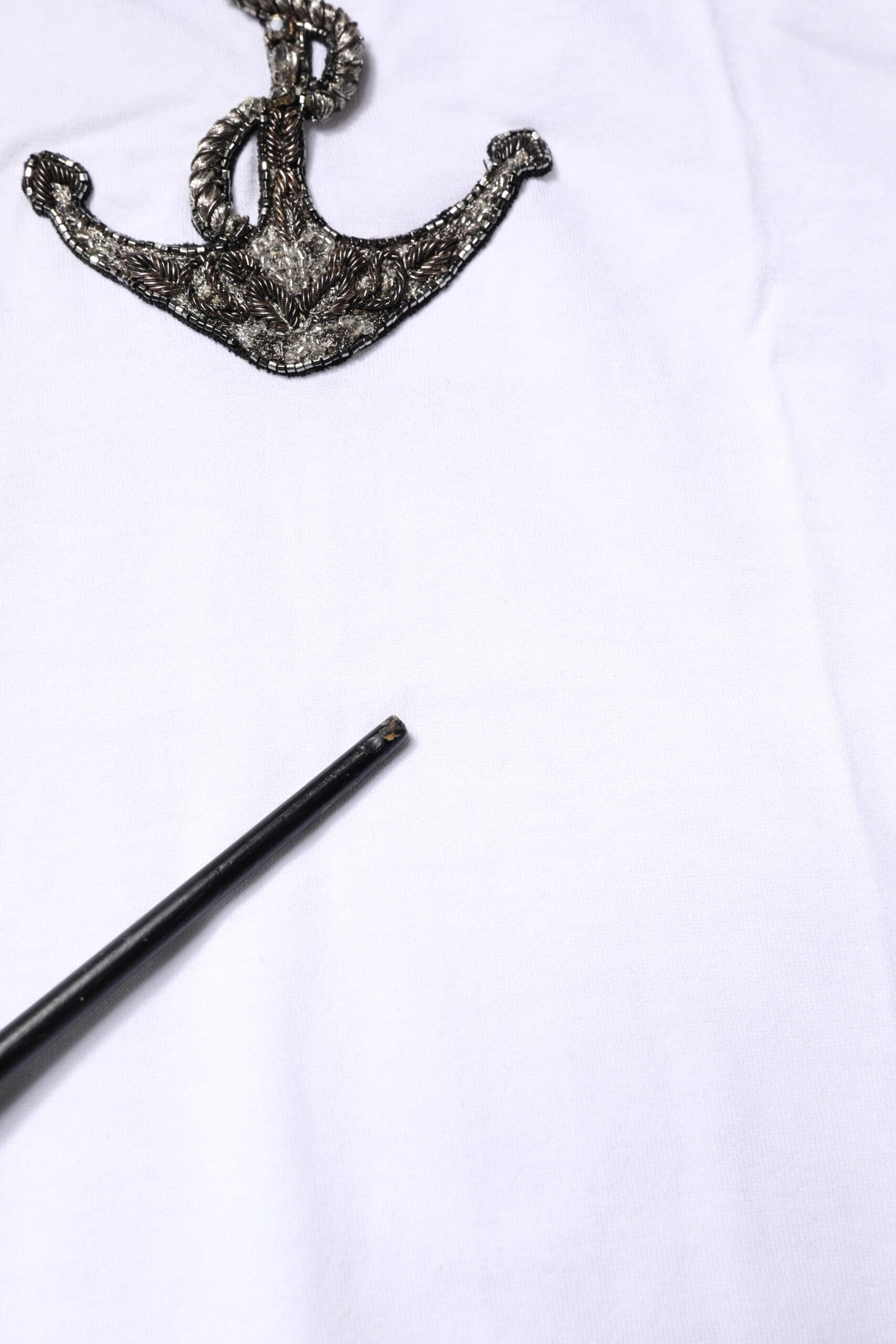 Débardeur Dolce & Gabbana en coton blanc avec broderie chaîne d'ancre