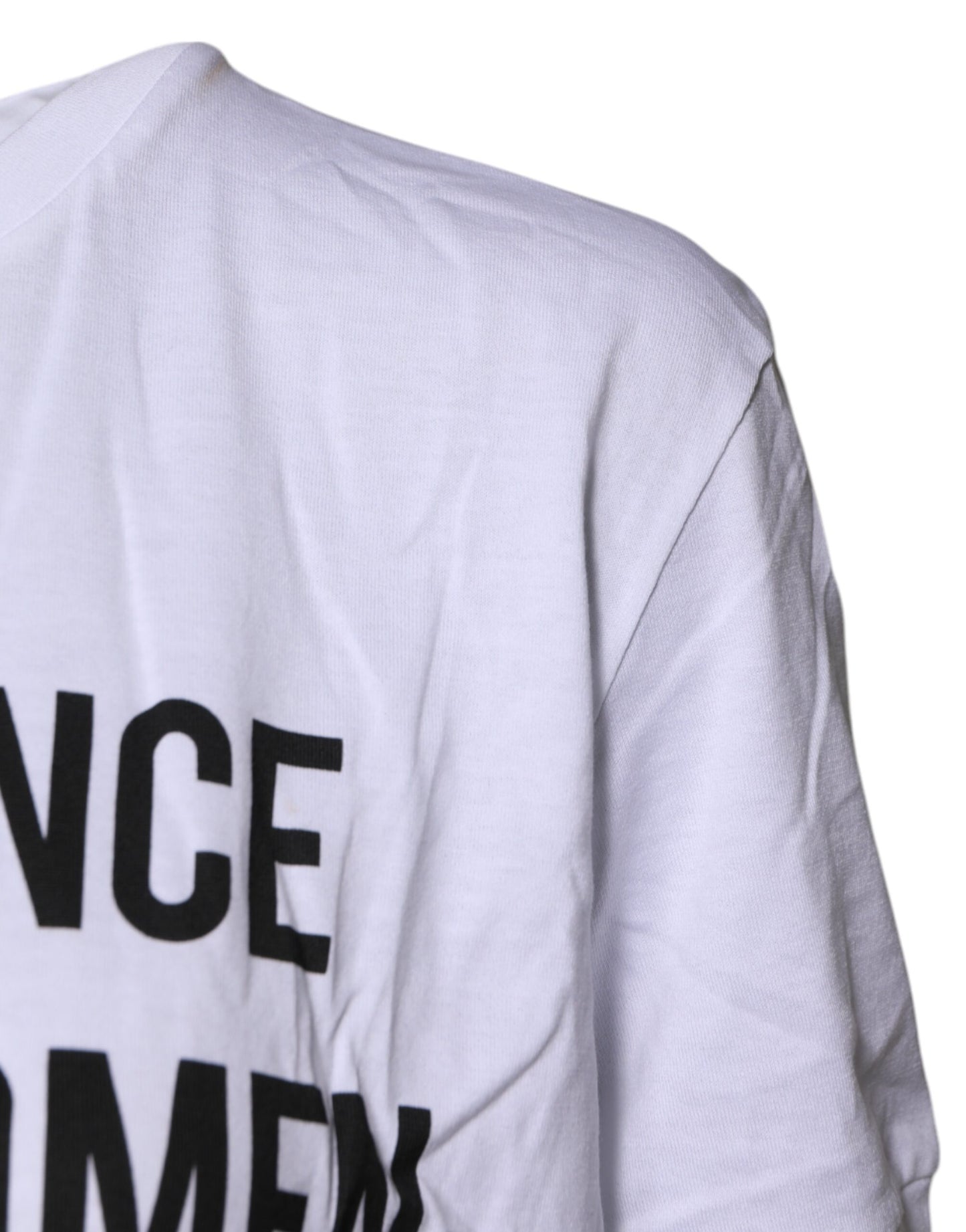 T-shirt col rond imprimé en coton blanc Dolce & Gabbana
