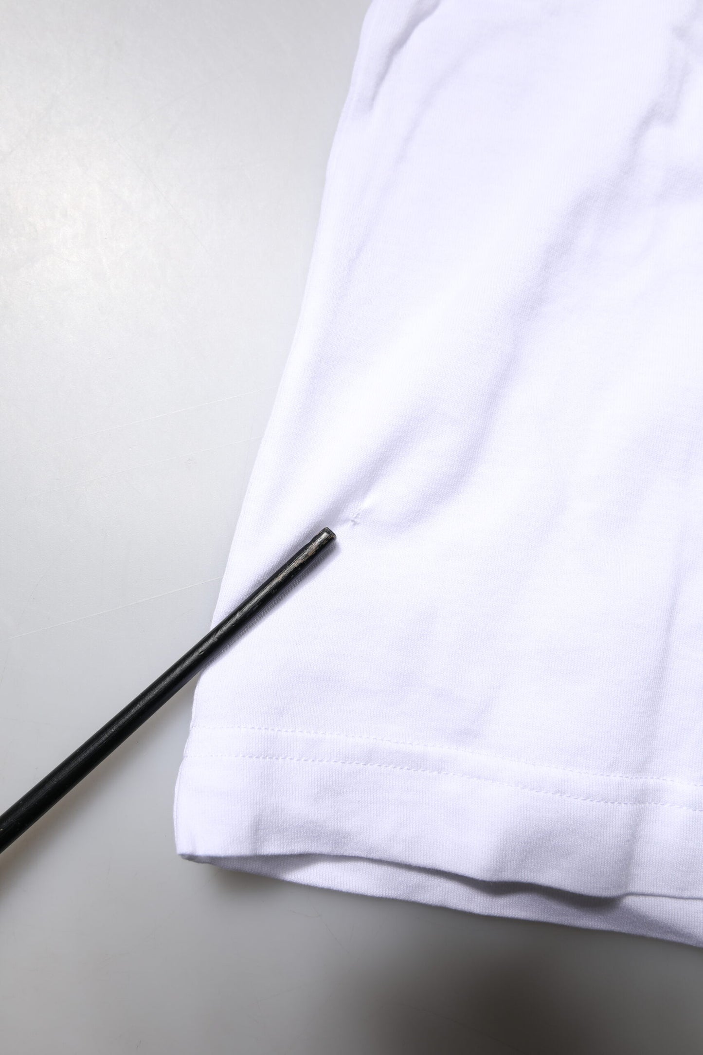 T-shirt col rond imprimé en coton blanc Dolce & Gabbana