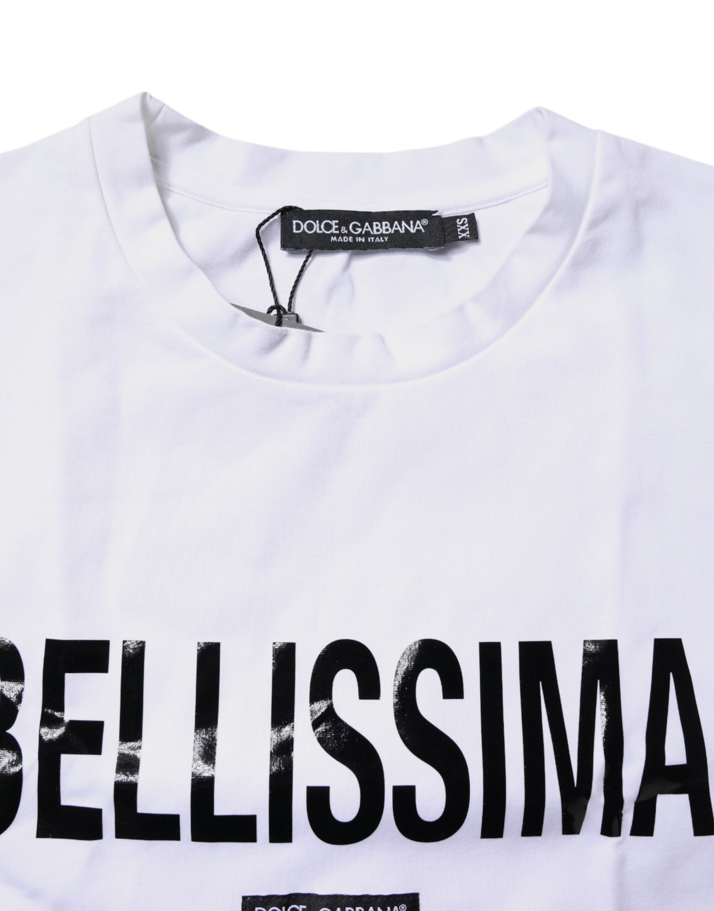 T-shirt ras du cou en coton blanc Bellissima de Dolce & Gabbana