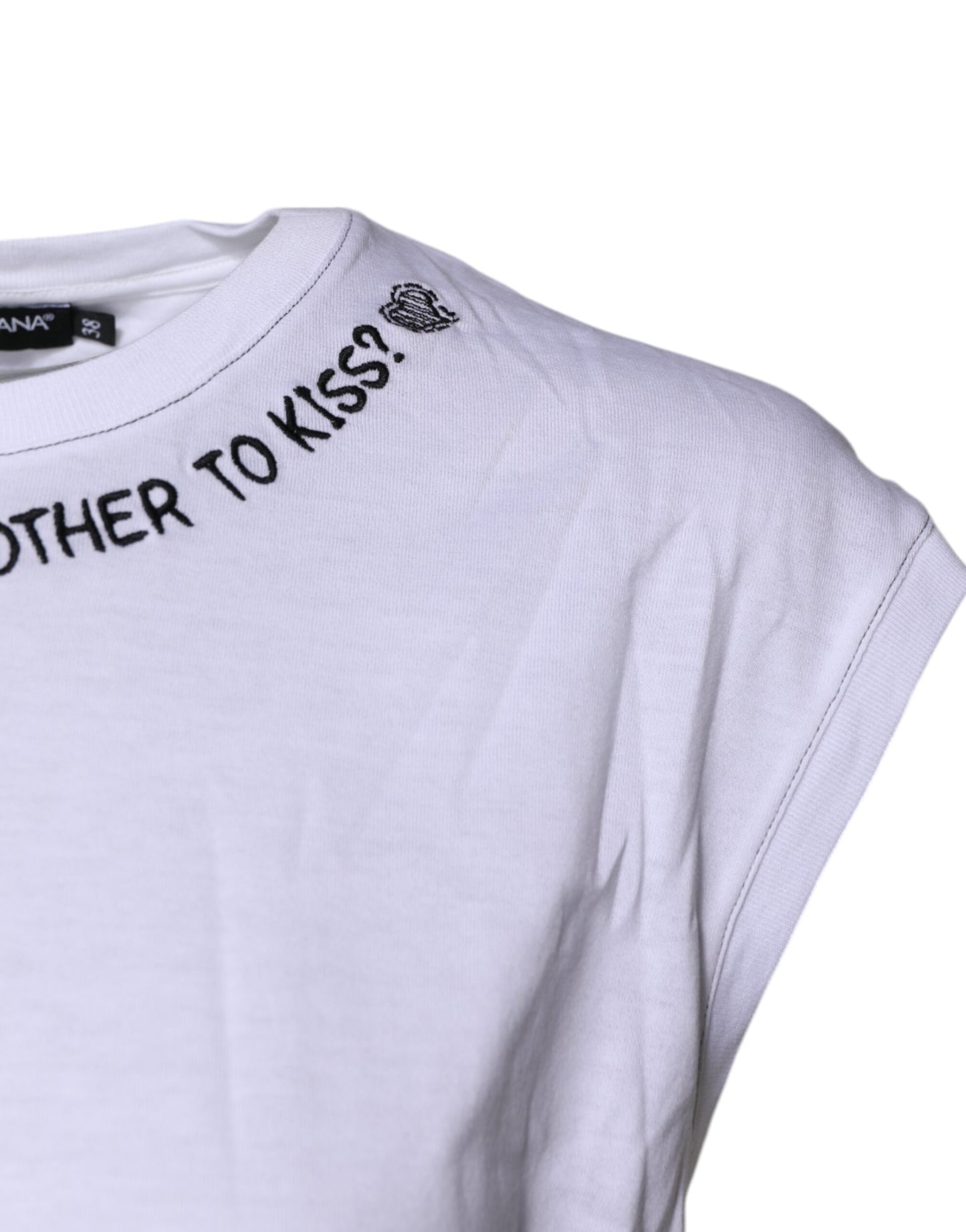T-shirt débardeur imprimé sans manches en coton blanc Dolce & Gabbana