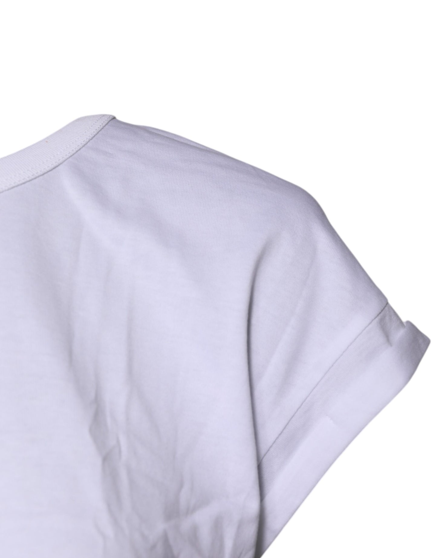 T-shirt court à col rond en coton blanc Dolce & Gabbana