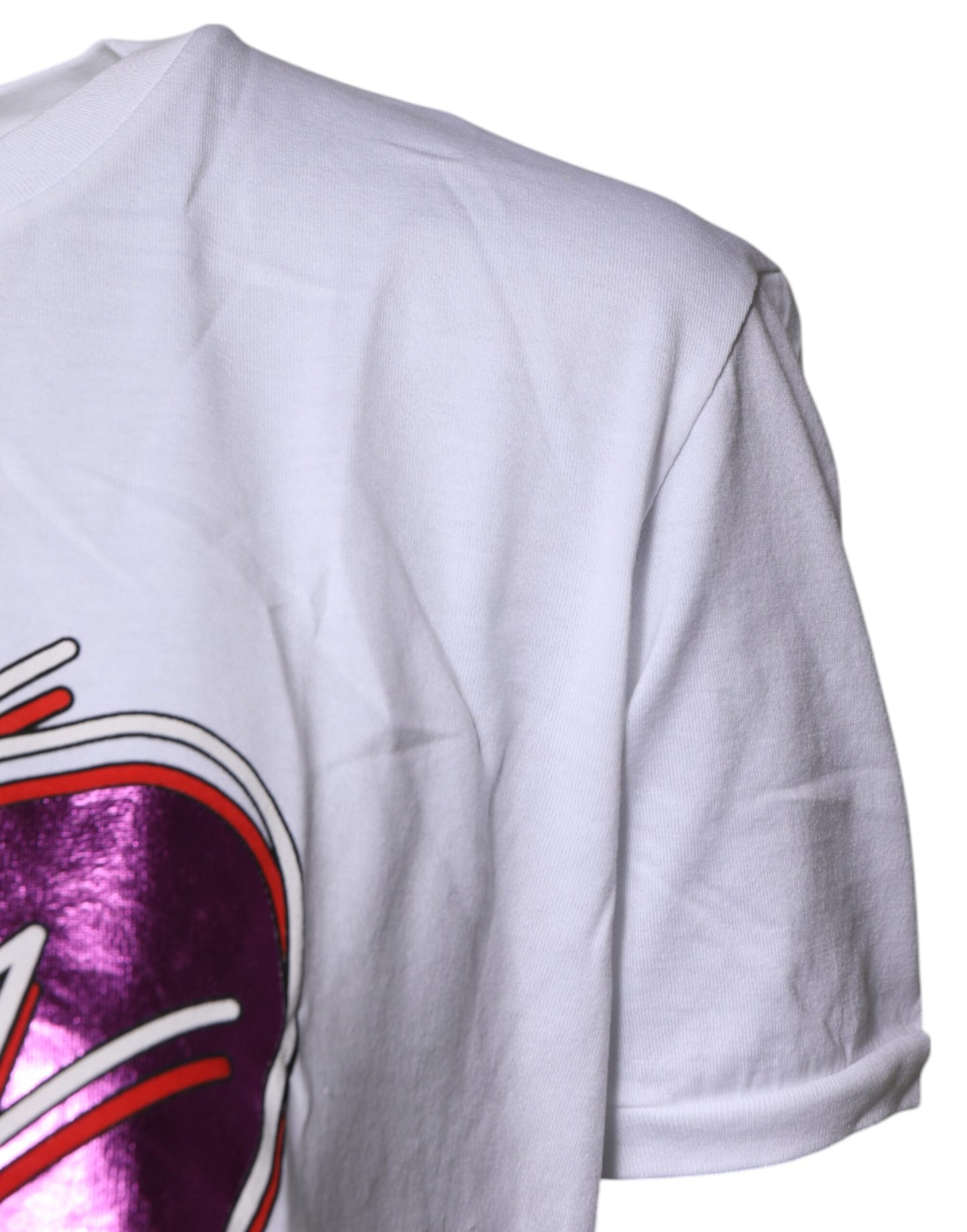 T-shirt col rond en coton imprimé blanc Dolce & Gabbana