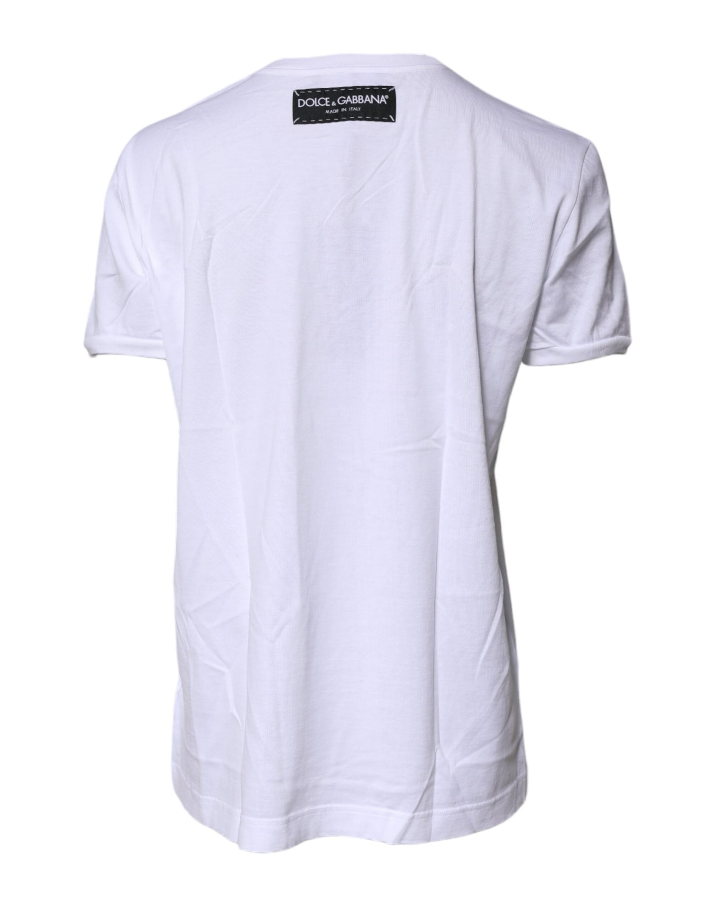 T-shirt col rond en coton imprimé blanc Dolce & Gabbana