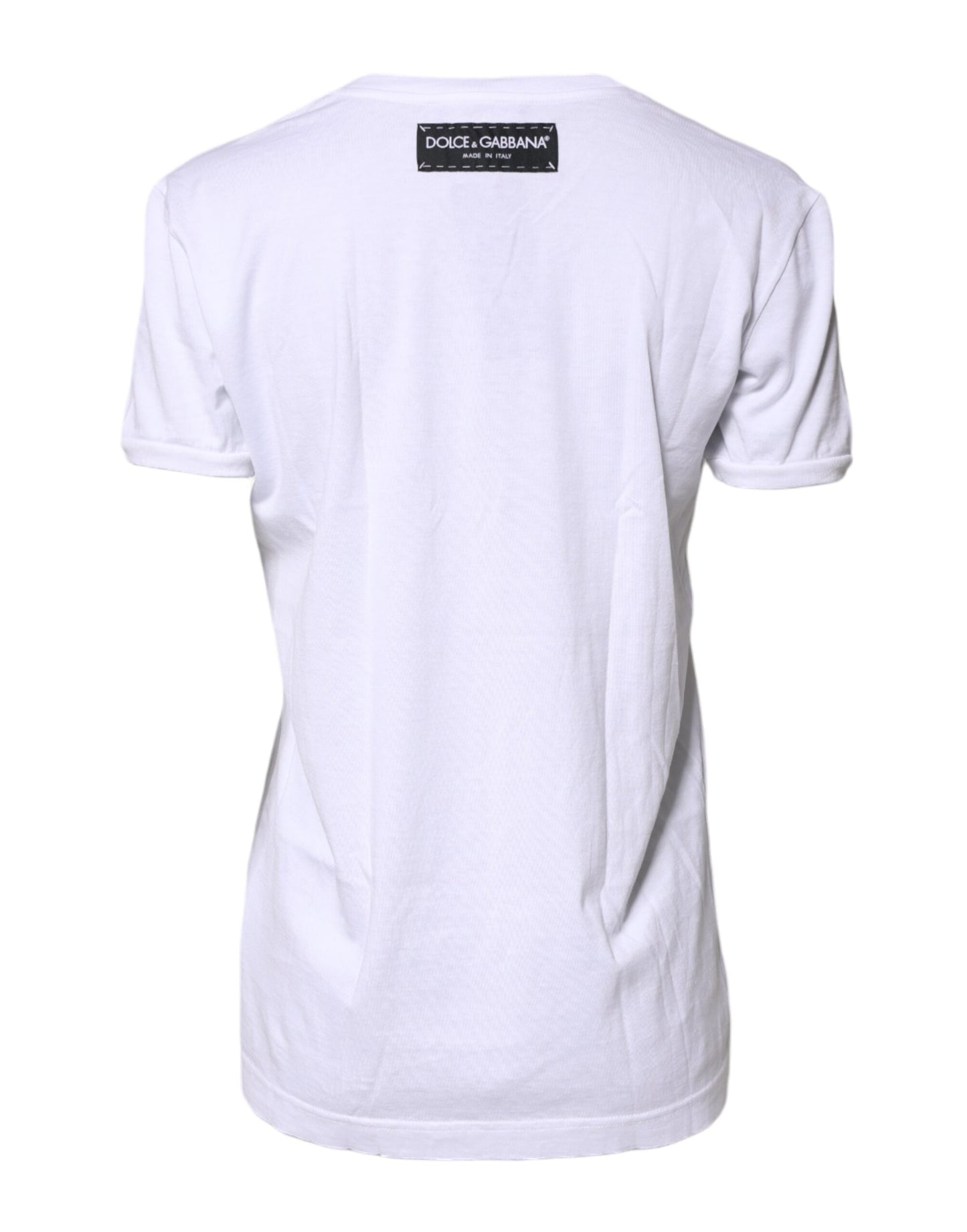 T-shirt col rond en coton imprimé blanc Dolce & Gabbana