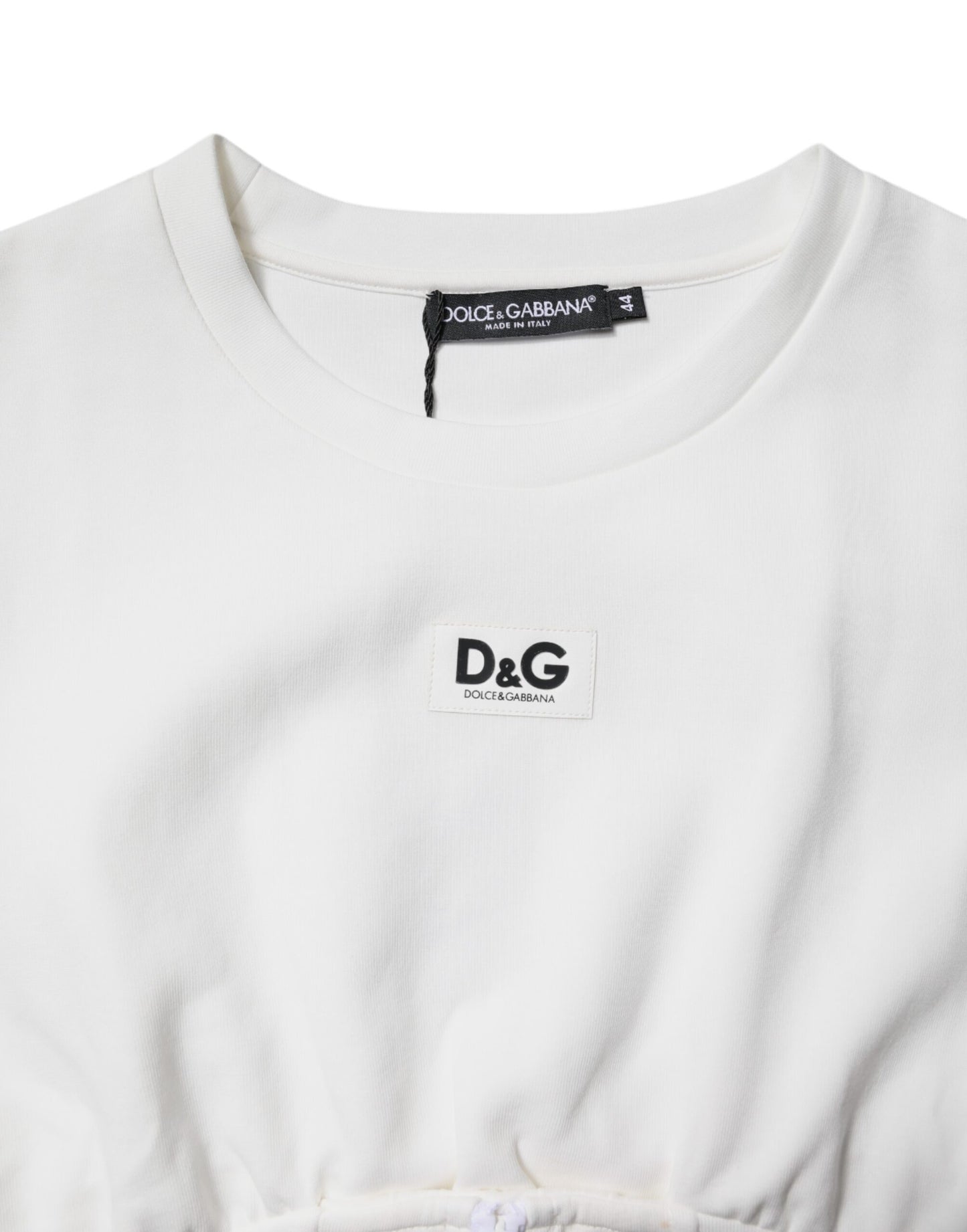 Chemisier Dolce & Gabbana en coton mélangé blanc à manches 3/4