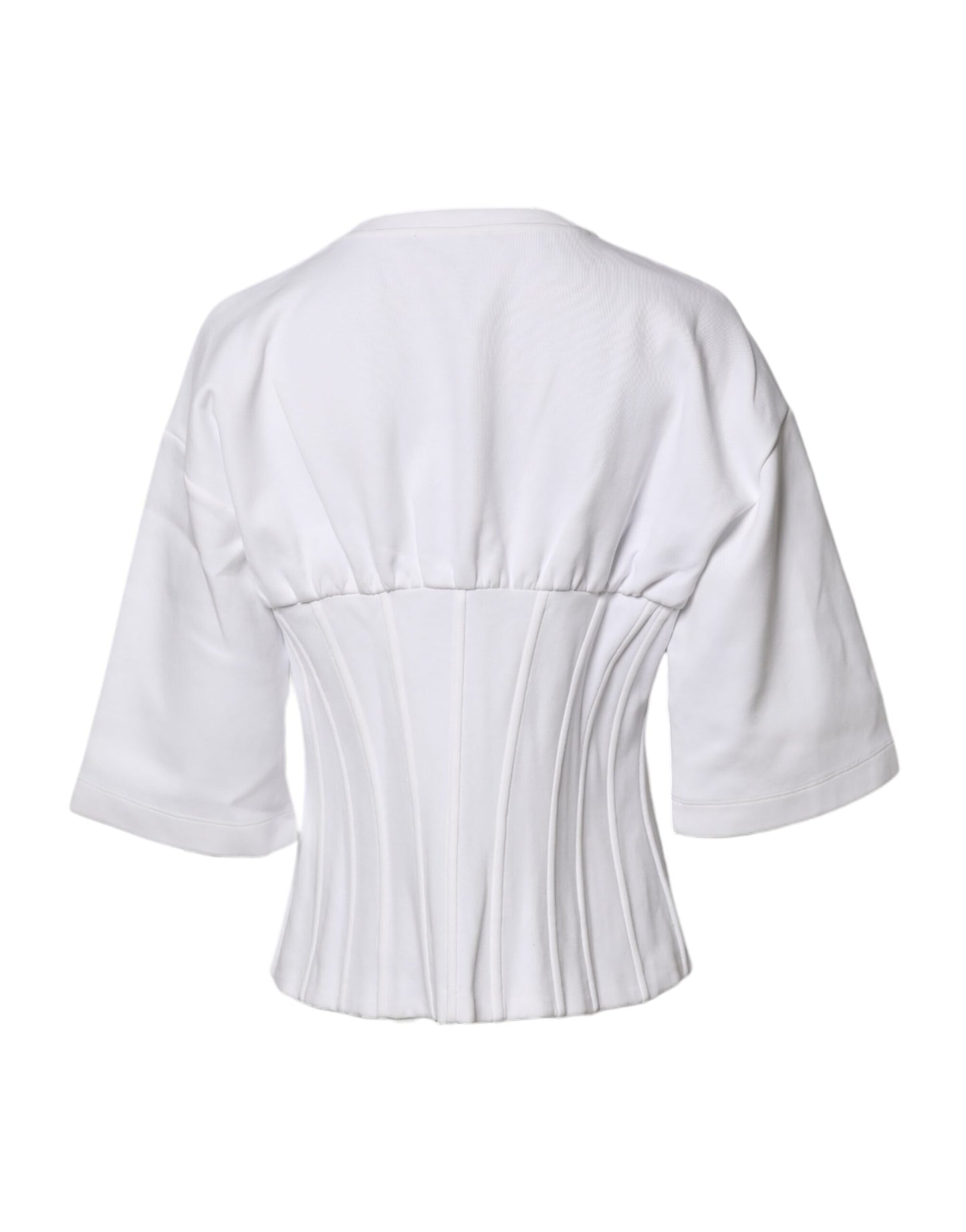 Chemisier Dolce & Gabbana en coton mélangé blanc à manches 3/4