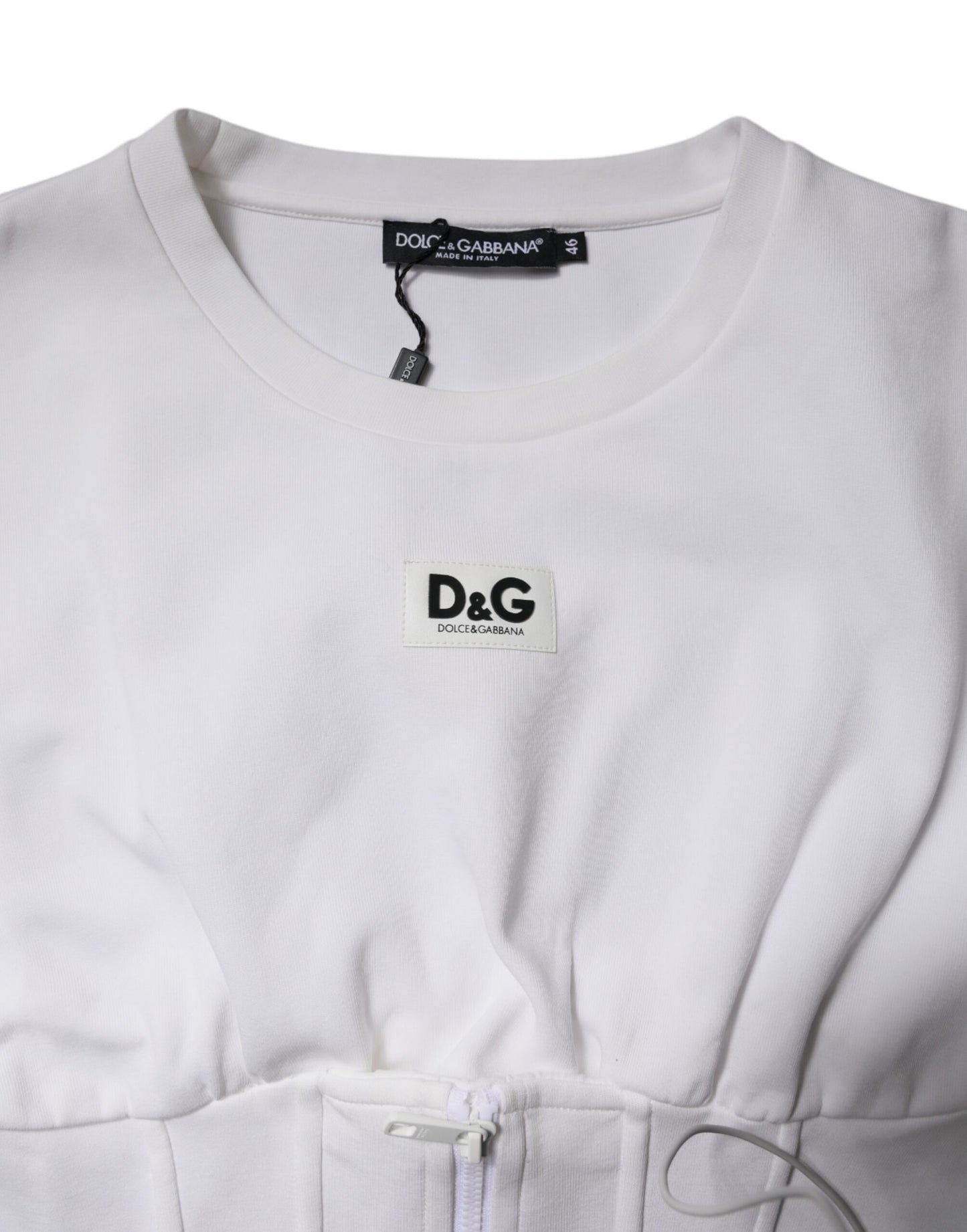 Chemisier Dolce & Gabbana en coton mélangé blanc à manches 3/4