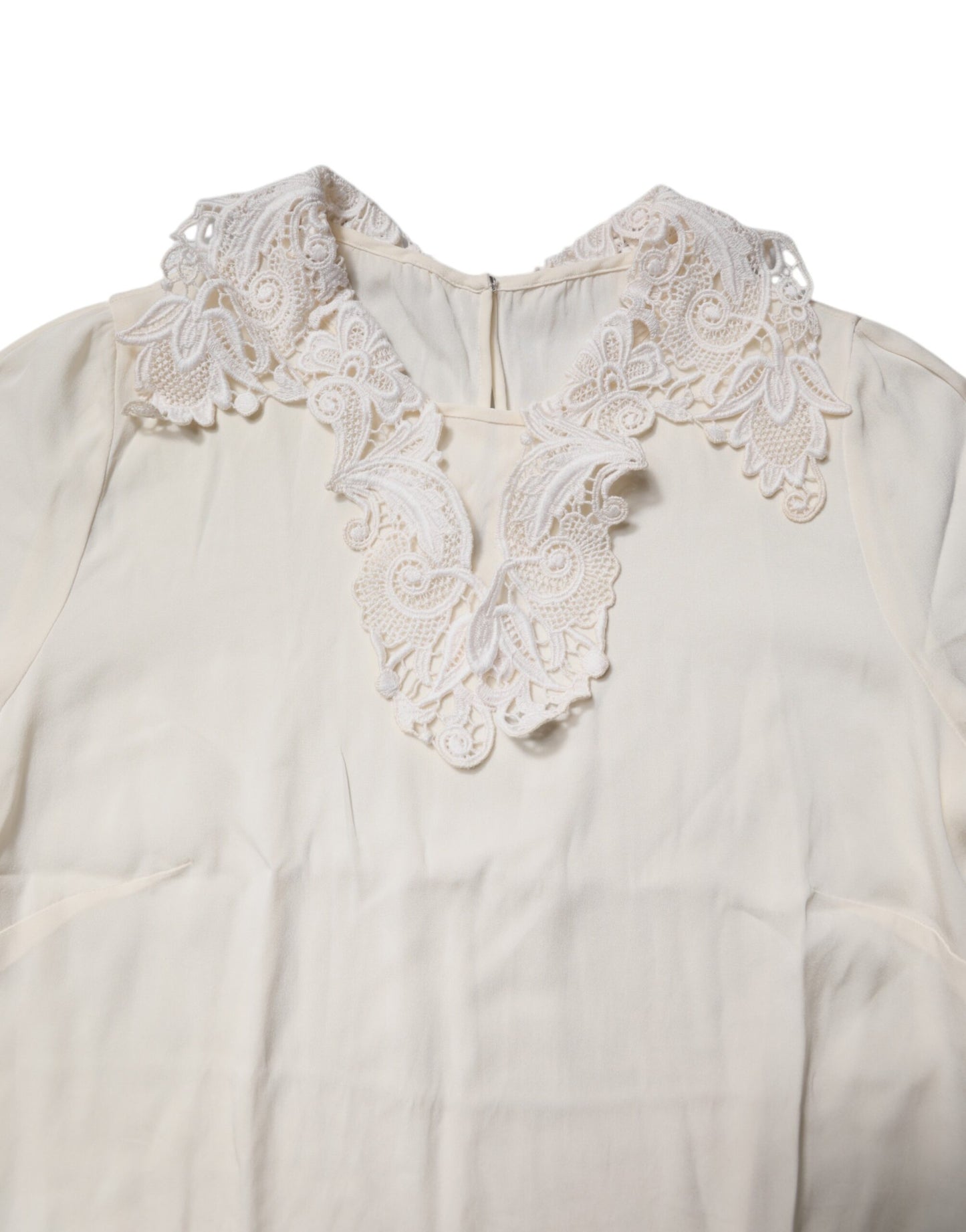 Dolce & Gabbana Cream Floral Lace Long Sleeves Blouse Top by Dolce & Gabbana