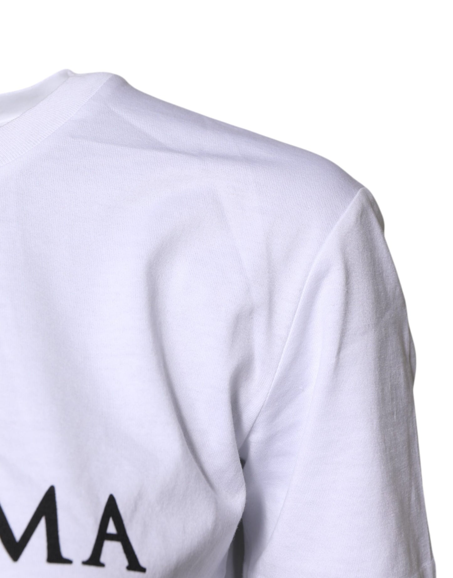 T-shirt col rond imprimé en coton blanc Dolce & Gabbana