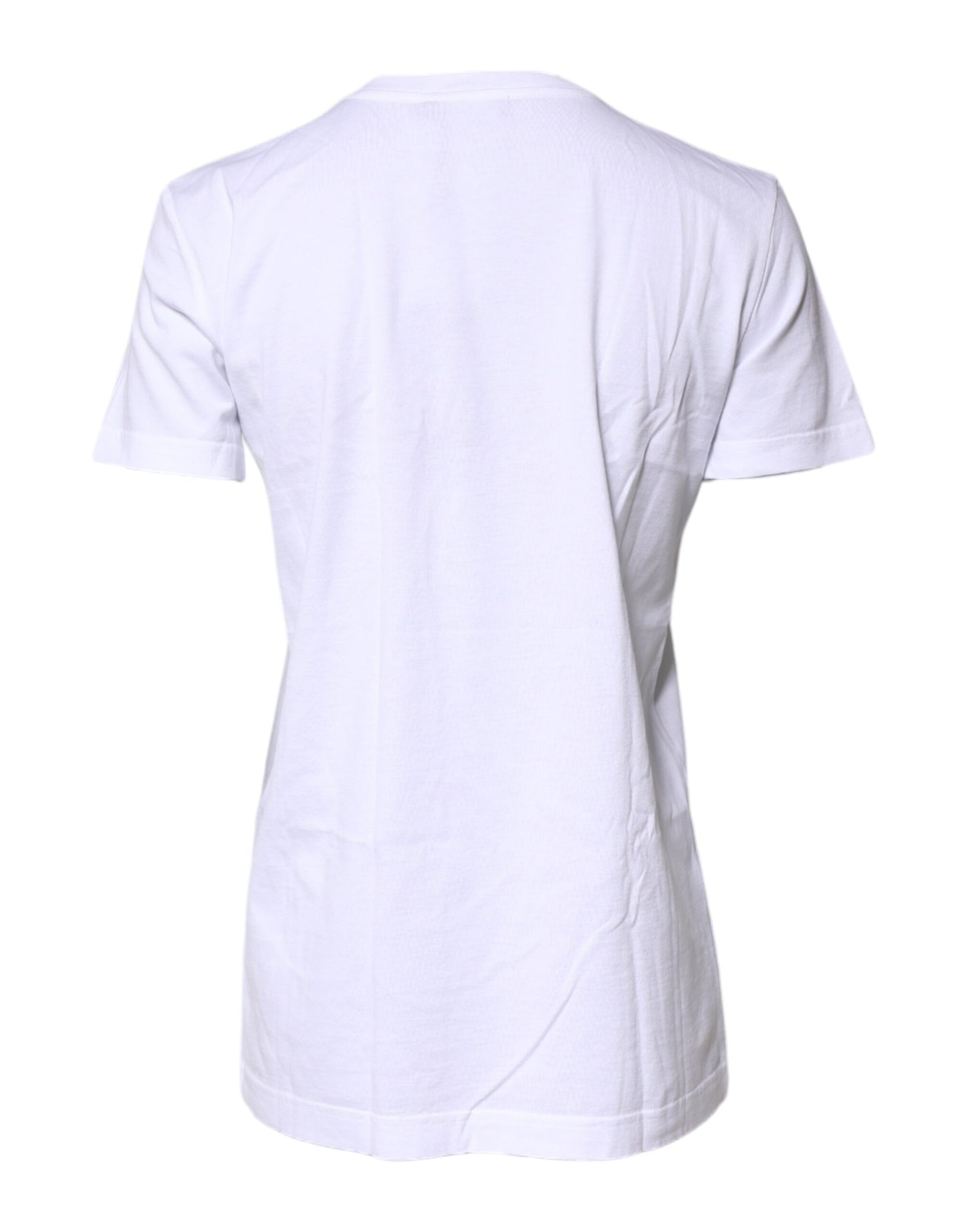 T-shirt col rond imprimé en coton blanc Dolce & Gabbana