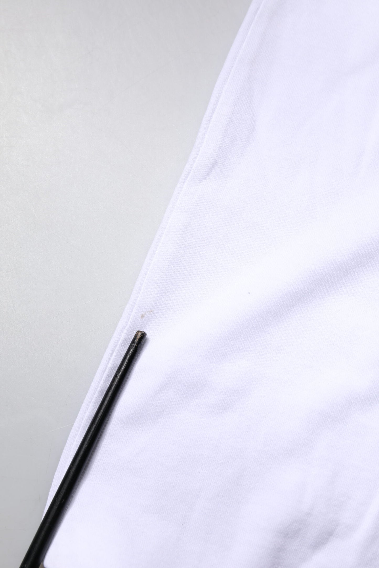 T-shirt col Ascot en coton et soie mélangés blanc Dolce & Gabbana
