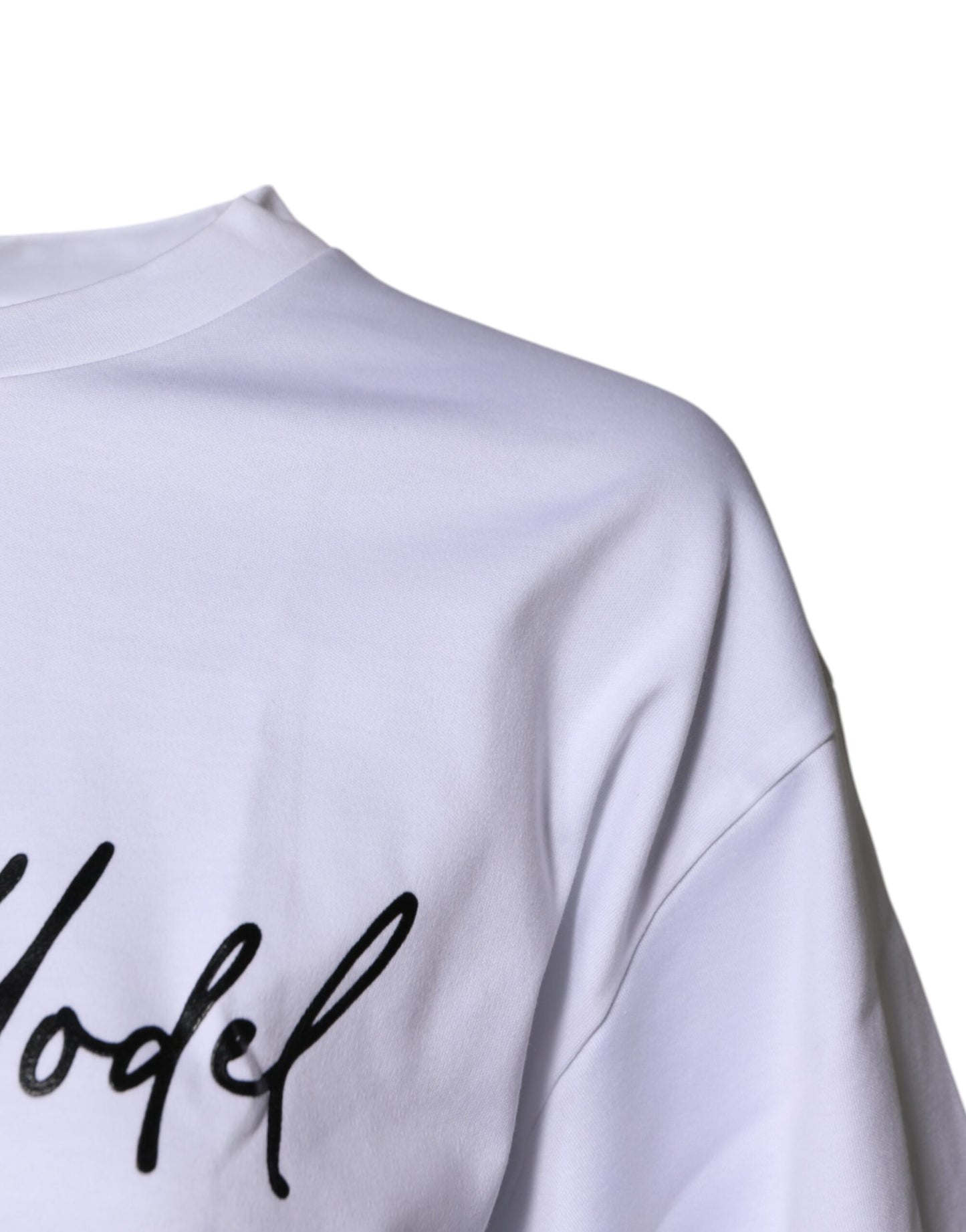 T-shirt col rond en coton imprimé blanc Dolce & Gabbana