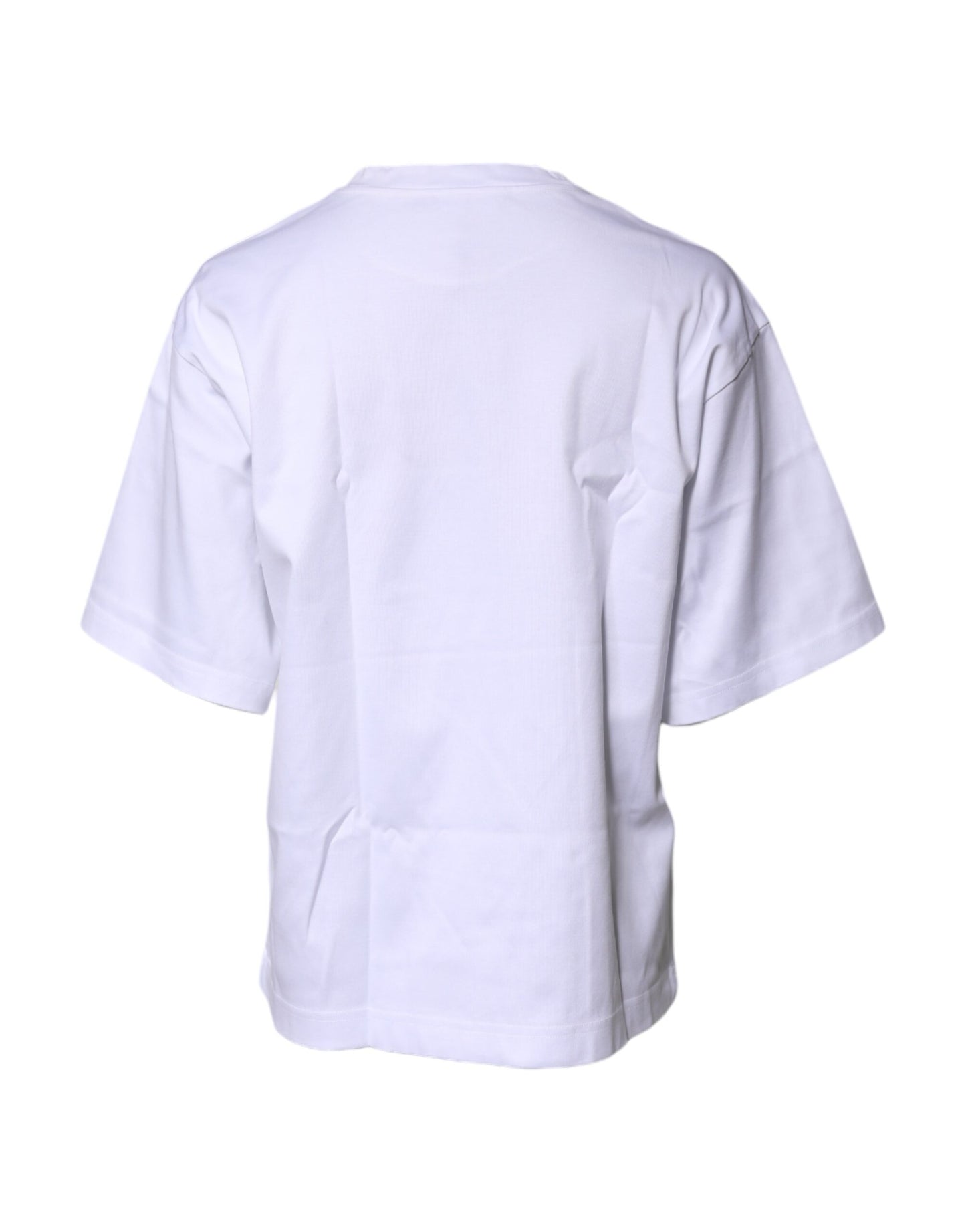 T-shirt col rond en coton imprimé blanc Dolce & Gabbana