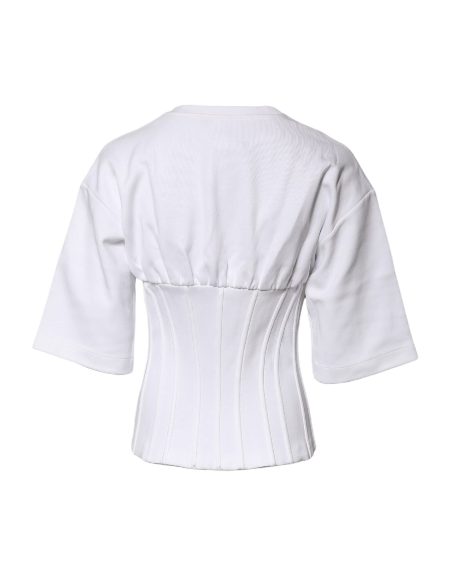 Chemisier Dolce & Gabbana en coton mélangé blanc à manches 3/4