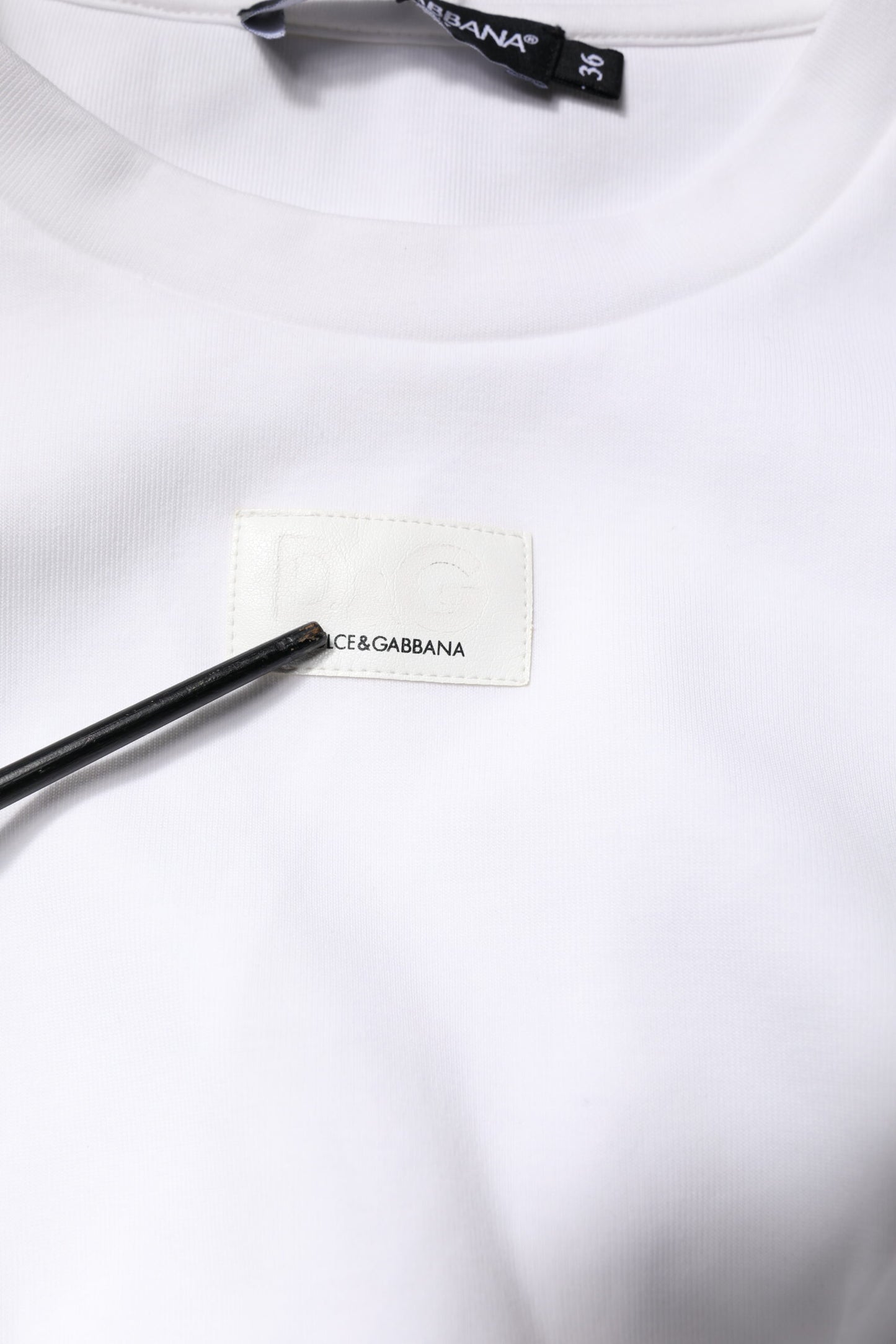 Chemisier Dolce & Gabbana en coton mélangé blanc à manches 3/4