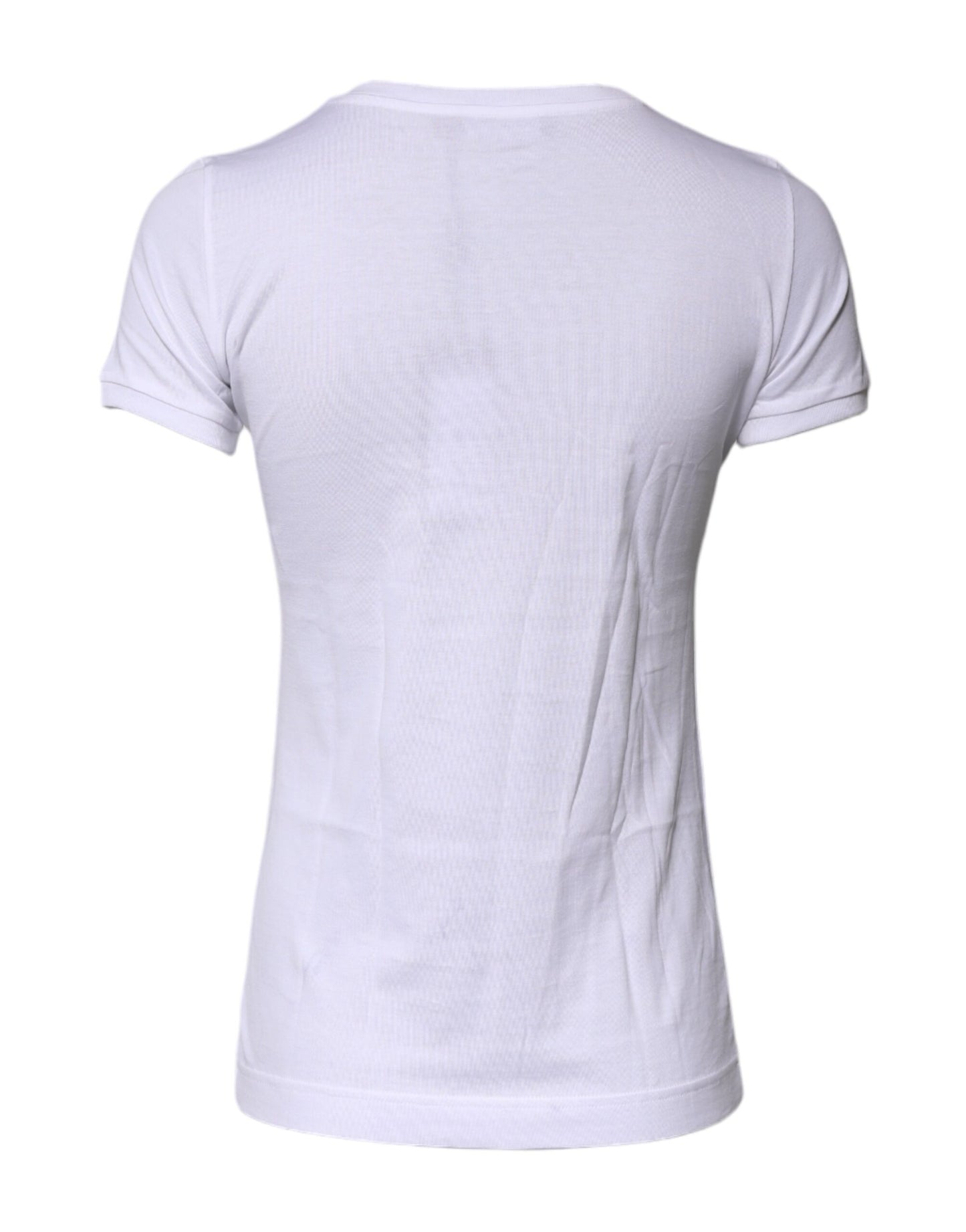 T-shirt brodé en coton blanc Dolce & Gabbana #DGFAMILY