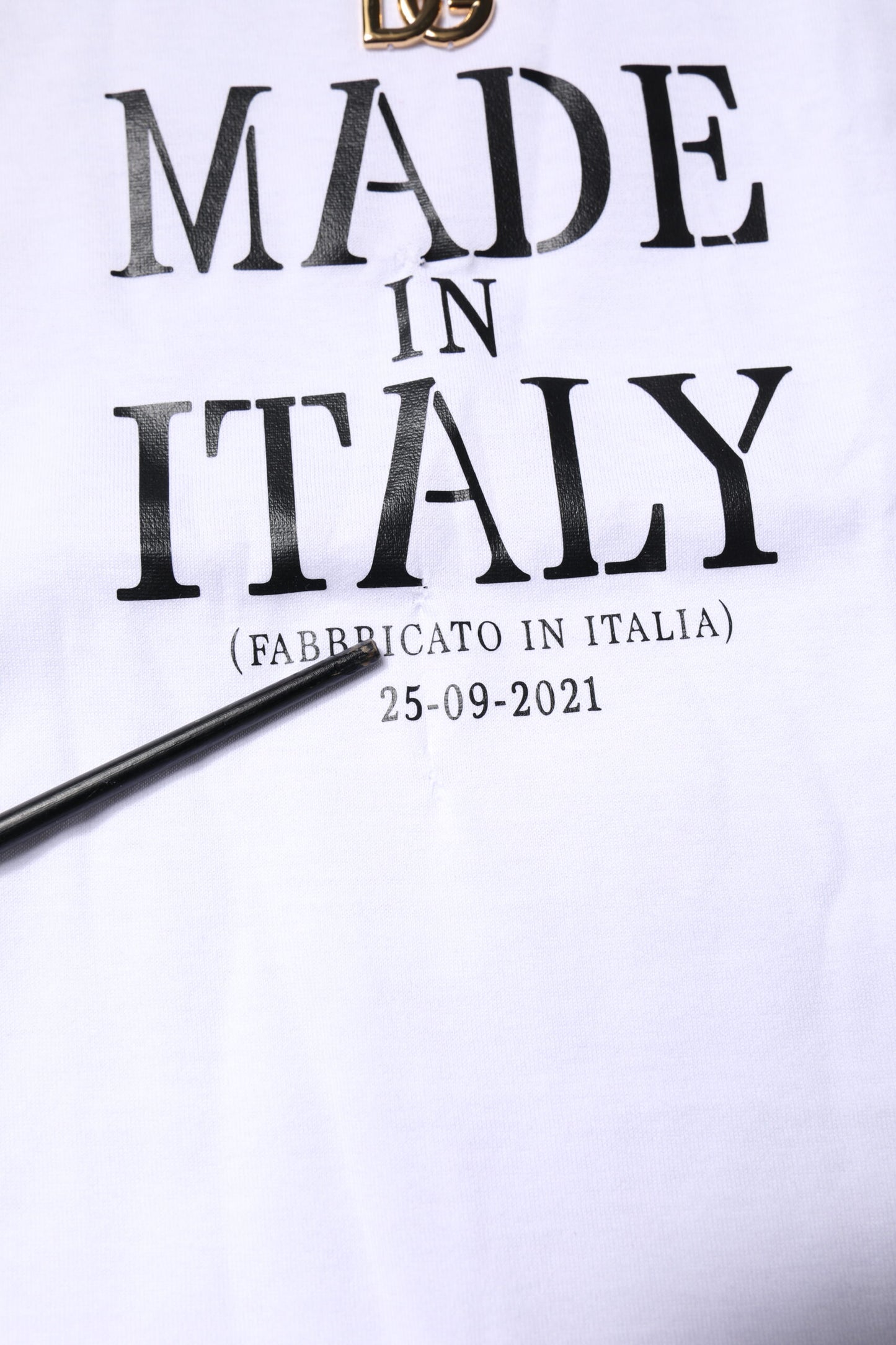 T-shirt col rond imprimé blanc en coton Dolce & Gabbana