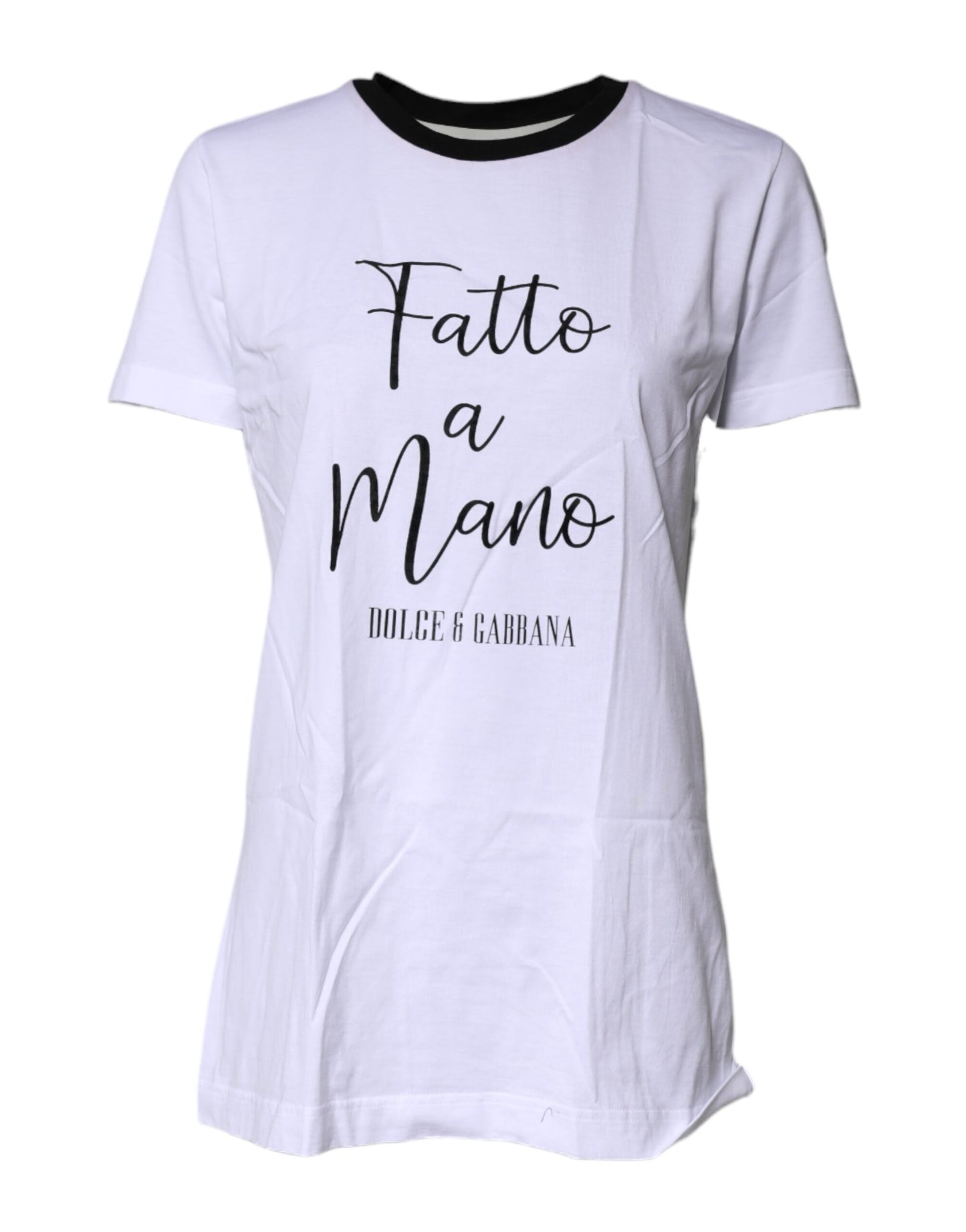T-shirt col rond imprimé blanc en coton Dolce & Gabbana
