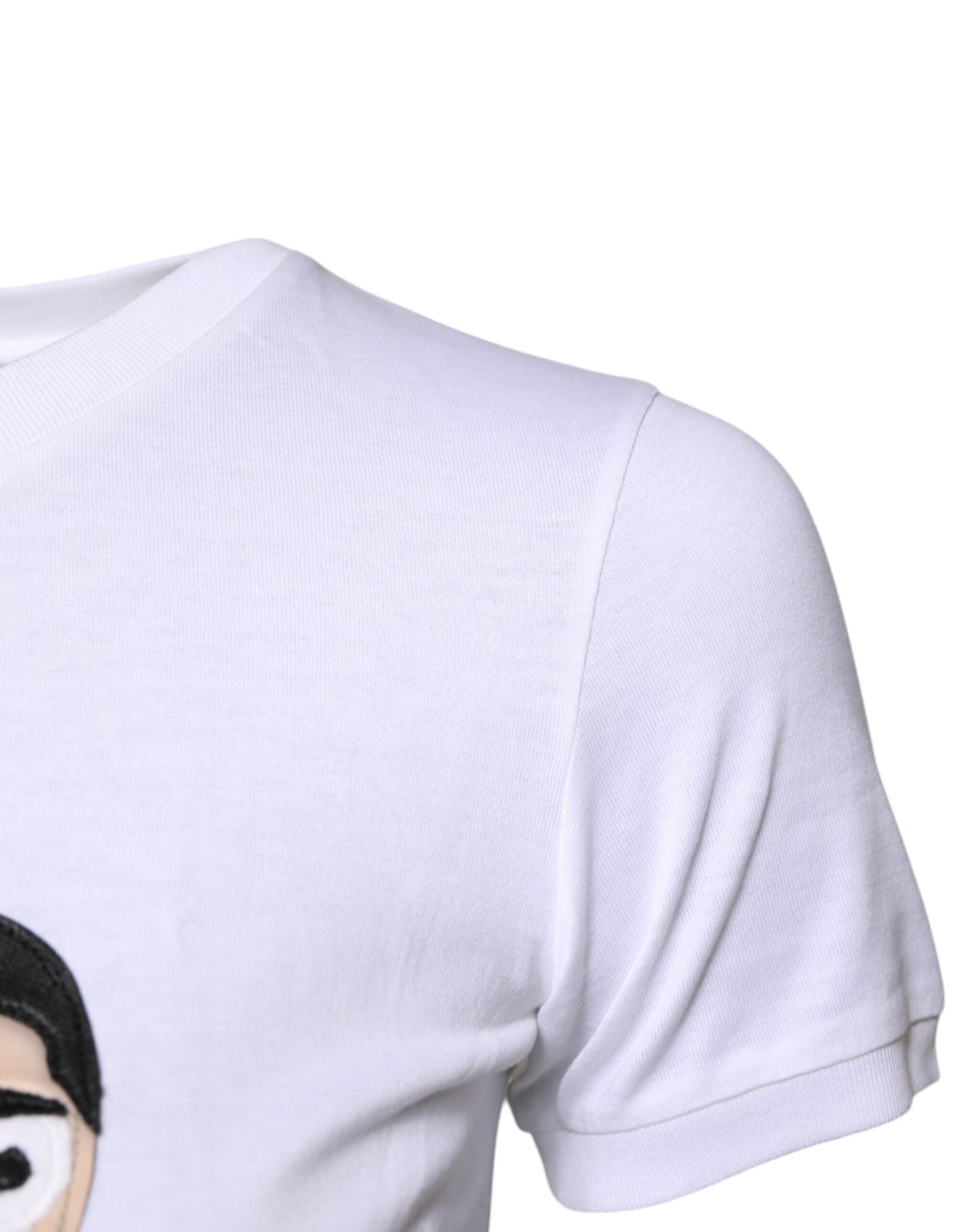 T-shirt brodé en coton blanc Dolce & Gabbana #DGFAMILY