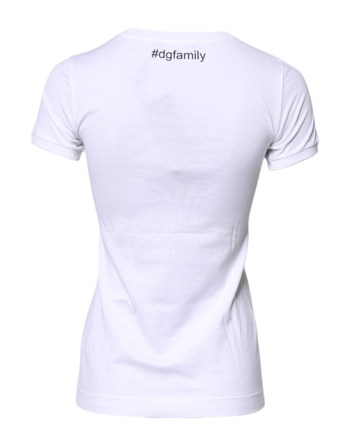 T-shirt brodé en coton blanc Dolce & Gabbana #DGFAMILY