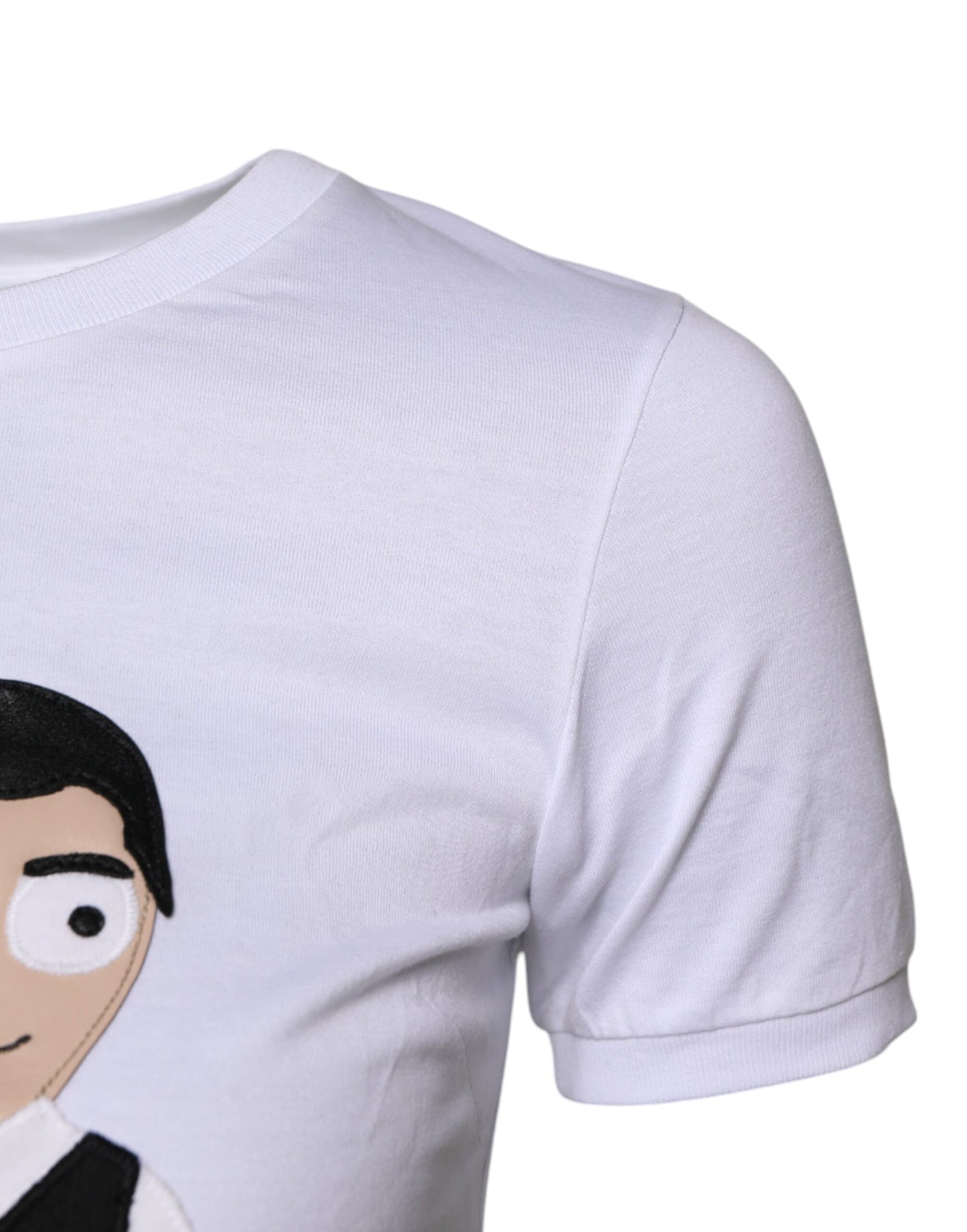 T-shirt en coton brodé blanc Dolce & Gabbana #DGFAMILY