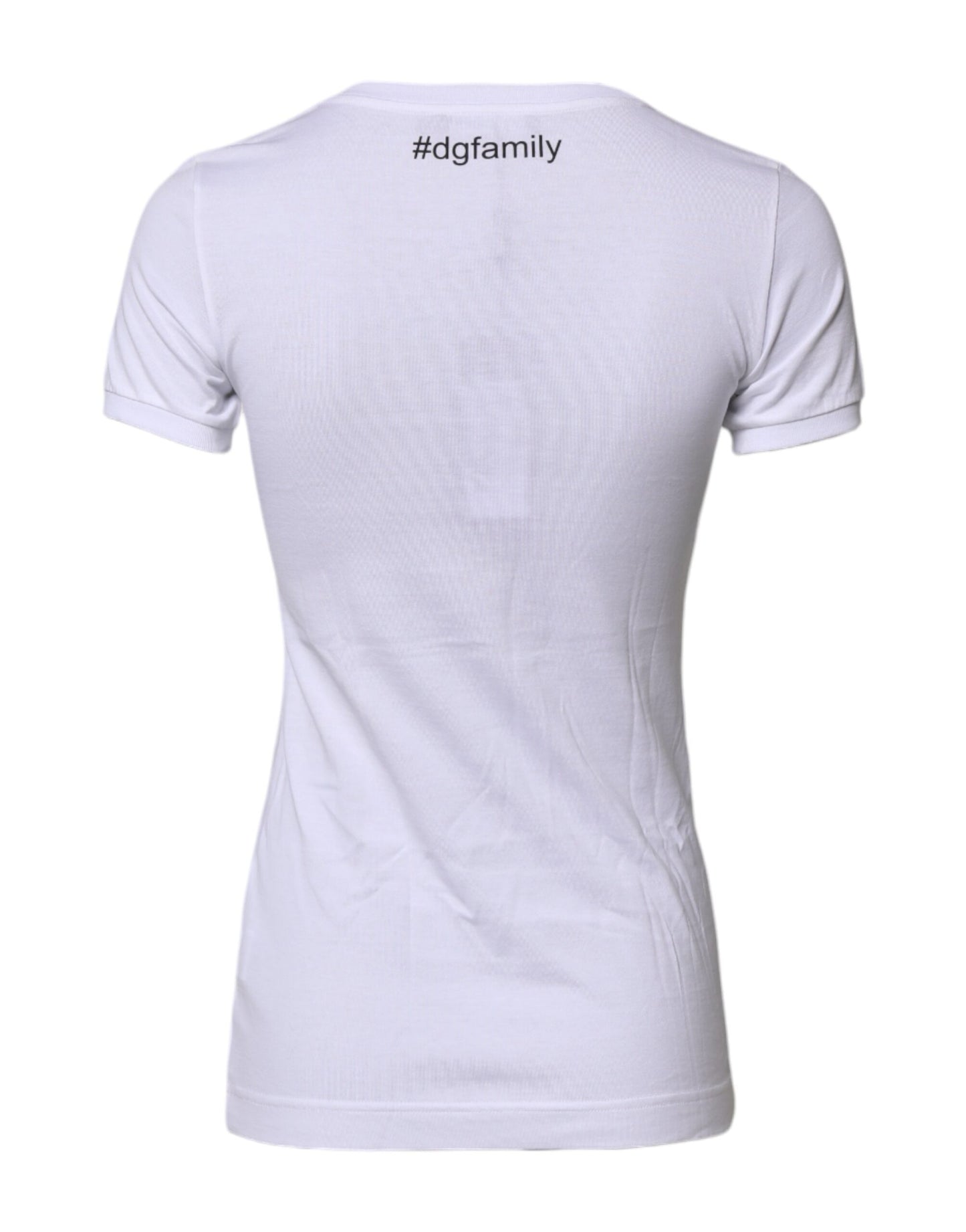 T-shirt en coton brodé blanc Dolce & Gabbana #DGFAMILY