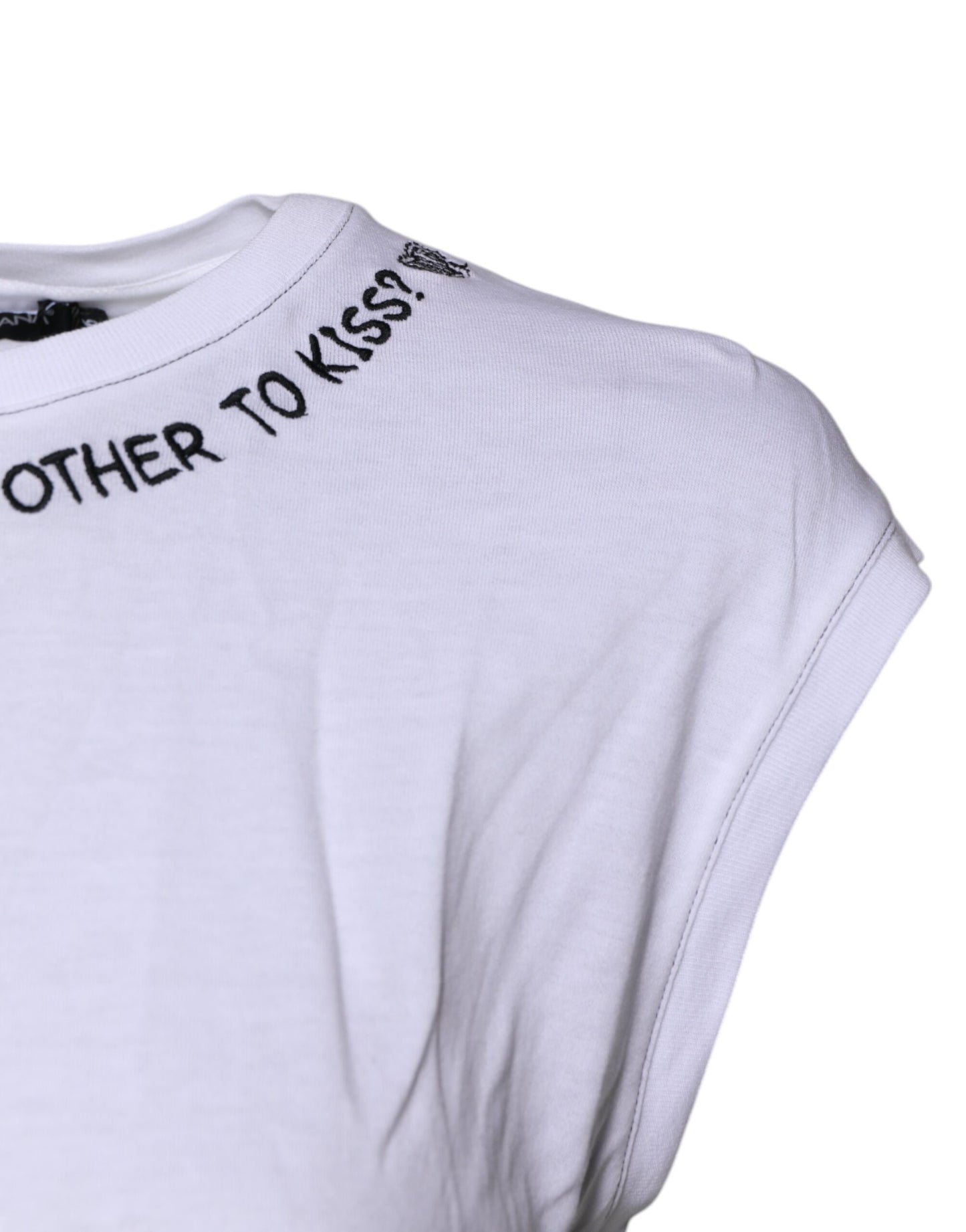 T-shirt débardeur imprimé sans manches en coton blanc Dolce & Gabbana