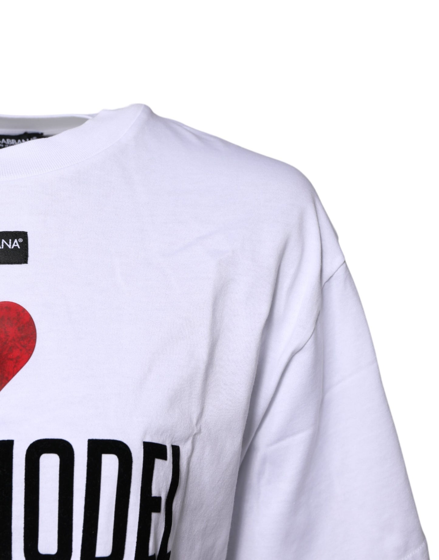 T-shirt col rond imprimé blanc en coton Dolce & Gabbana