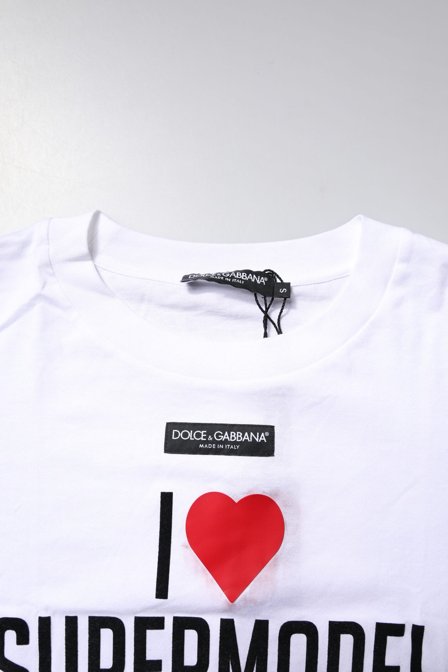 T-shirt col rond imprimé blanc en coton Dolce & Gabbana