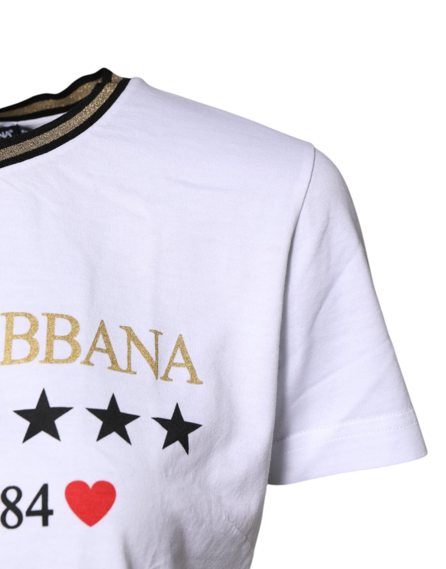 T-shirt col rond imprimé blanc en coton Dolce & Gabbana