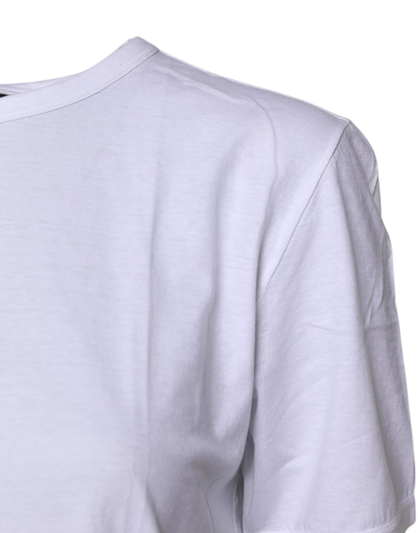 T-shirt blanc à manches courtes et col rond Dolce & Gabbana