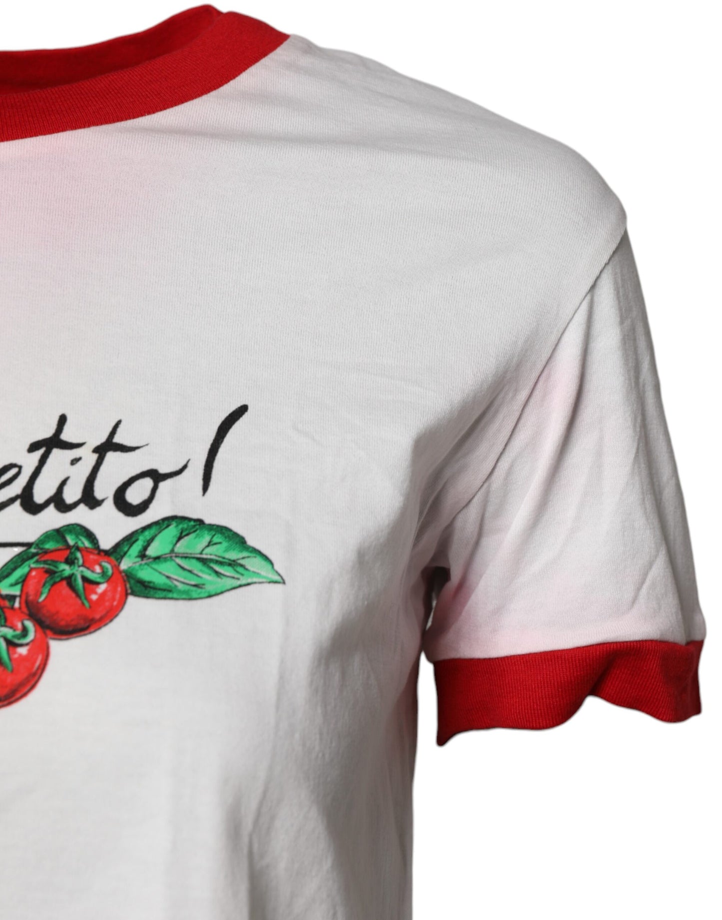 T-shirt court à col rond imprimé blanc Dolce & Gabbana