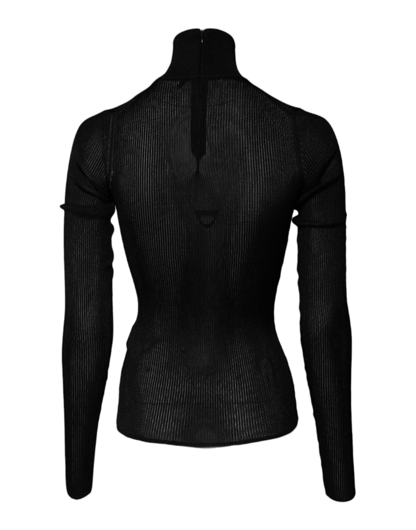 Dolce & Gabbana Haut slim à col roulé et manches longues en tricot noir