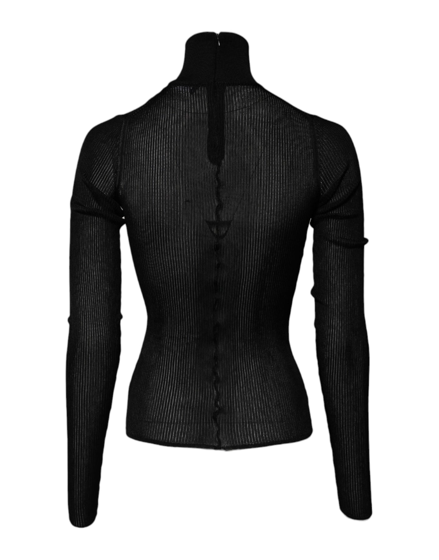 Dolce & Gabbana Haut slim à col roulé et manches longues en tricot noir